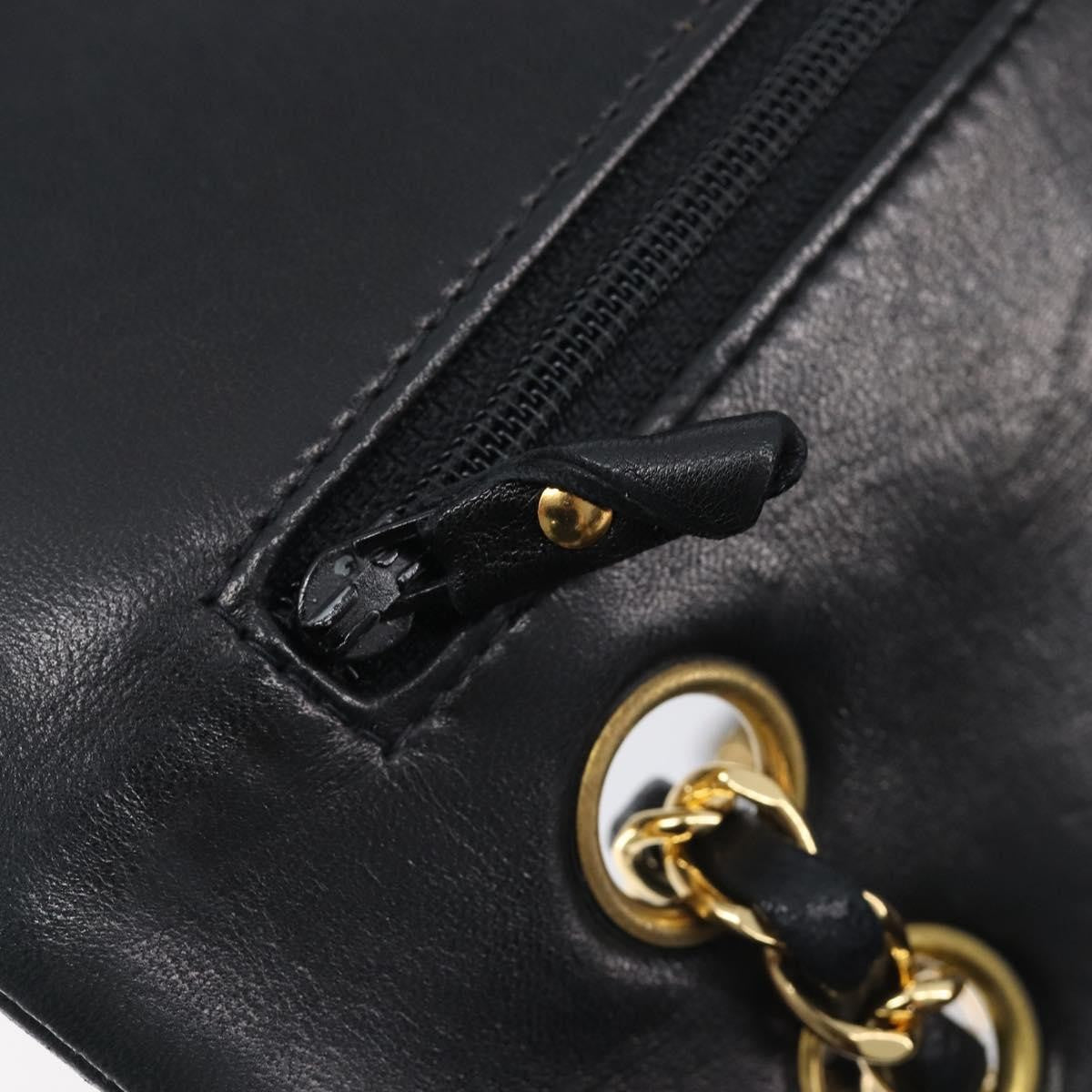 Chanel Timeless - Classic Double Flap Leather Black Leather Handbag (Pre-Owned)