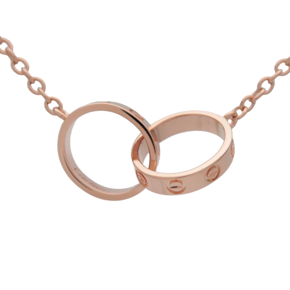 Cartier Love Interlocking 18K Rose Gold Pink Rose_Gold Necklace Jewelry (Pre-Owned)