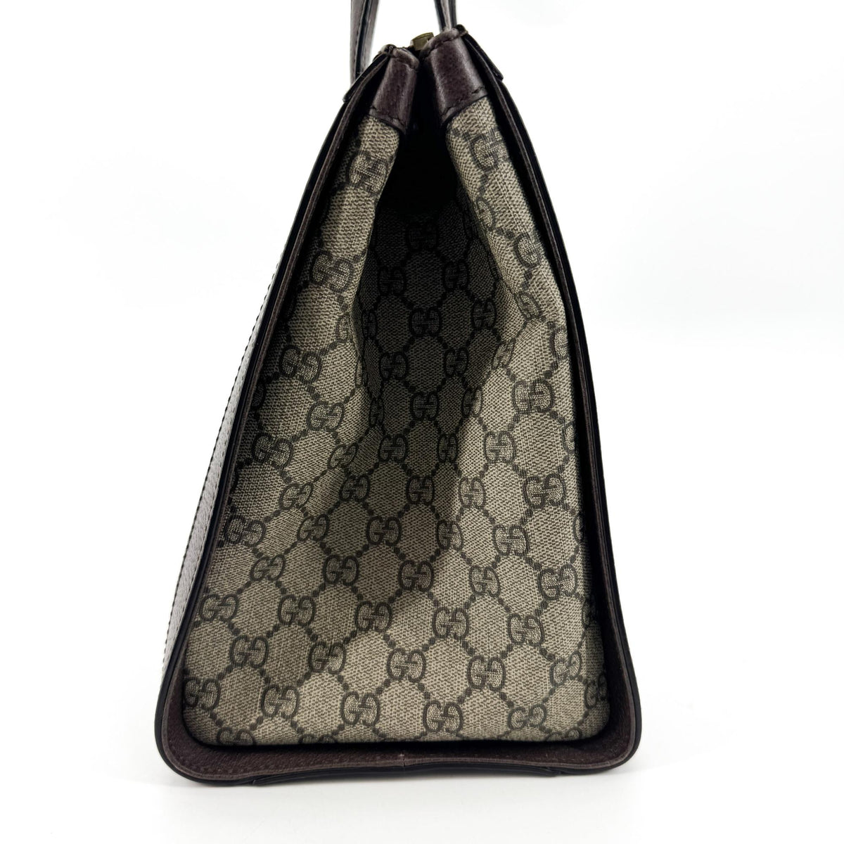 Gucci Ophidia Top Handle Gg Coated Canvas Brown Canvas Tote Bag Bag (Pre-Owned)