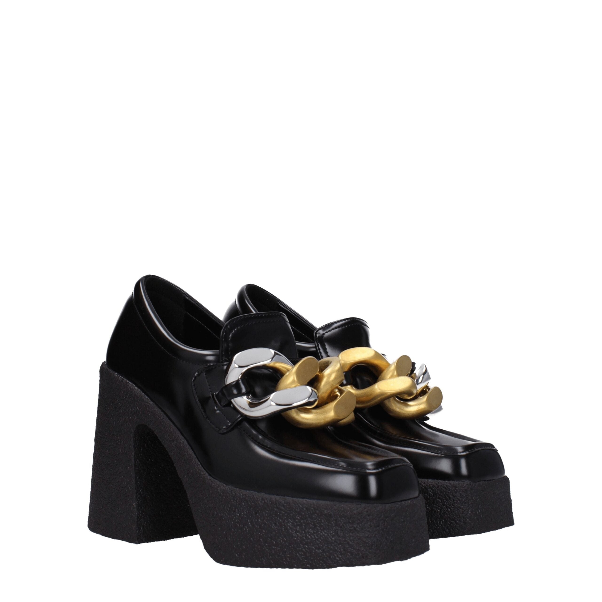 Stella McCartney Black Leather Platform Women's Loafers