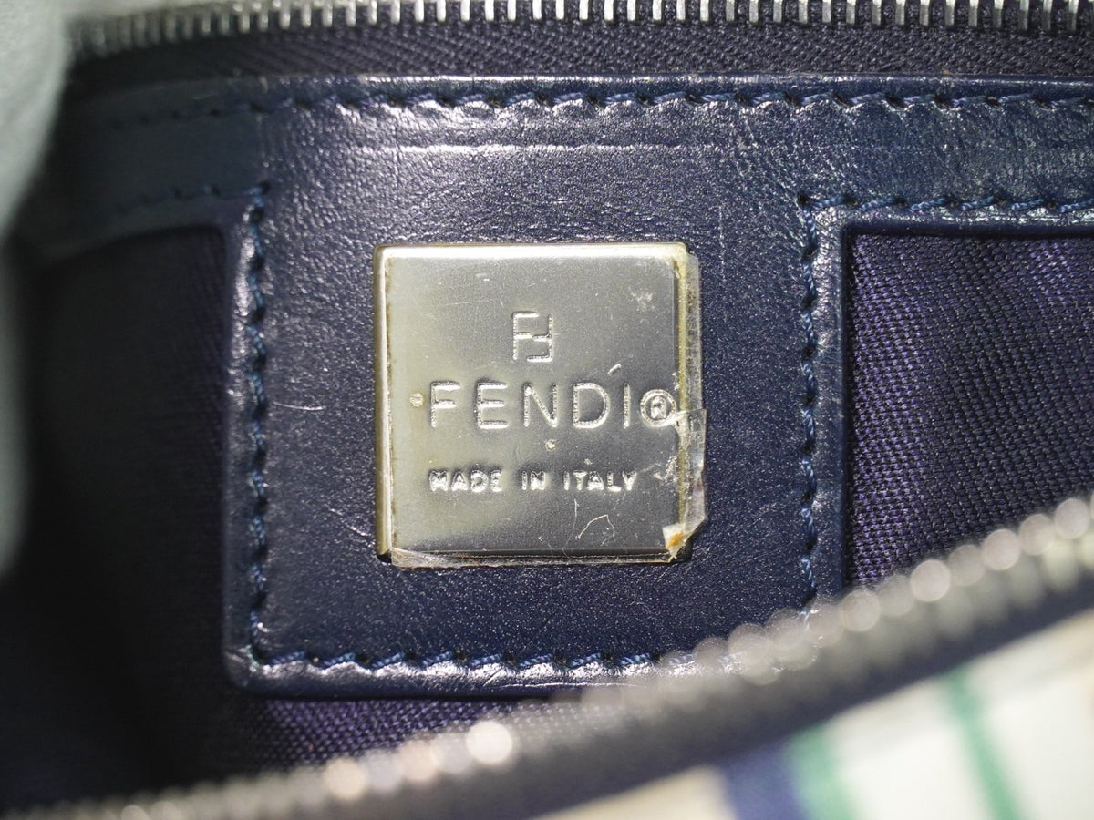 Fendi Mamma Baguette Zucca Jacquard Velvet Multicolour Canvas Shoulder Bag Bag (Pre-Owned)