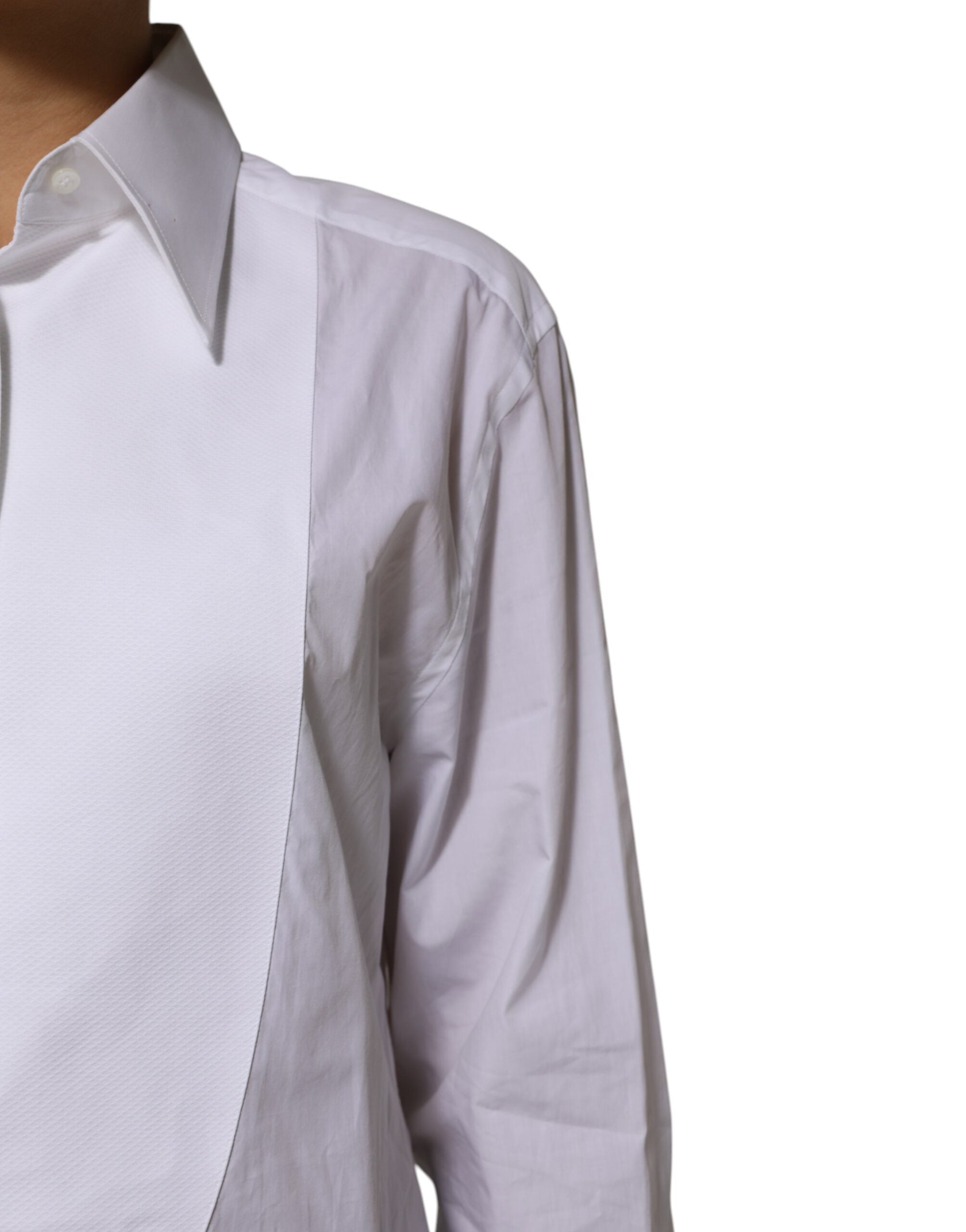 Dolce & Gabbana White Cotton Collared Long Sleeves Shirt Women's Top (Pre-Owned)