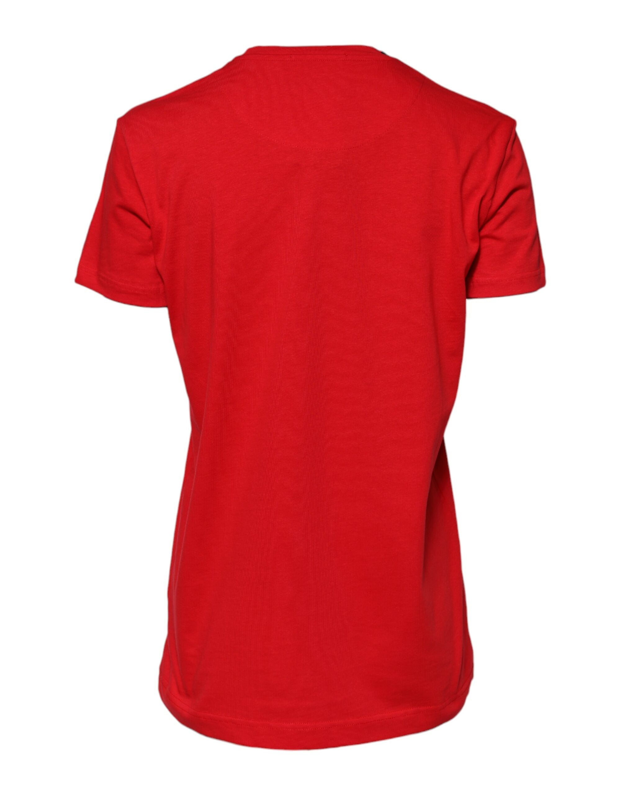 Dolce & Gabbana Red Plain Short Sleeve Crew Neck Top Women's T-shirt (Pre-Owned)