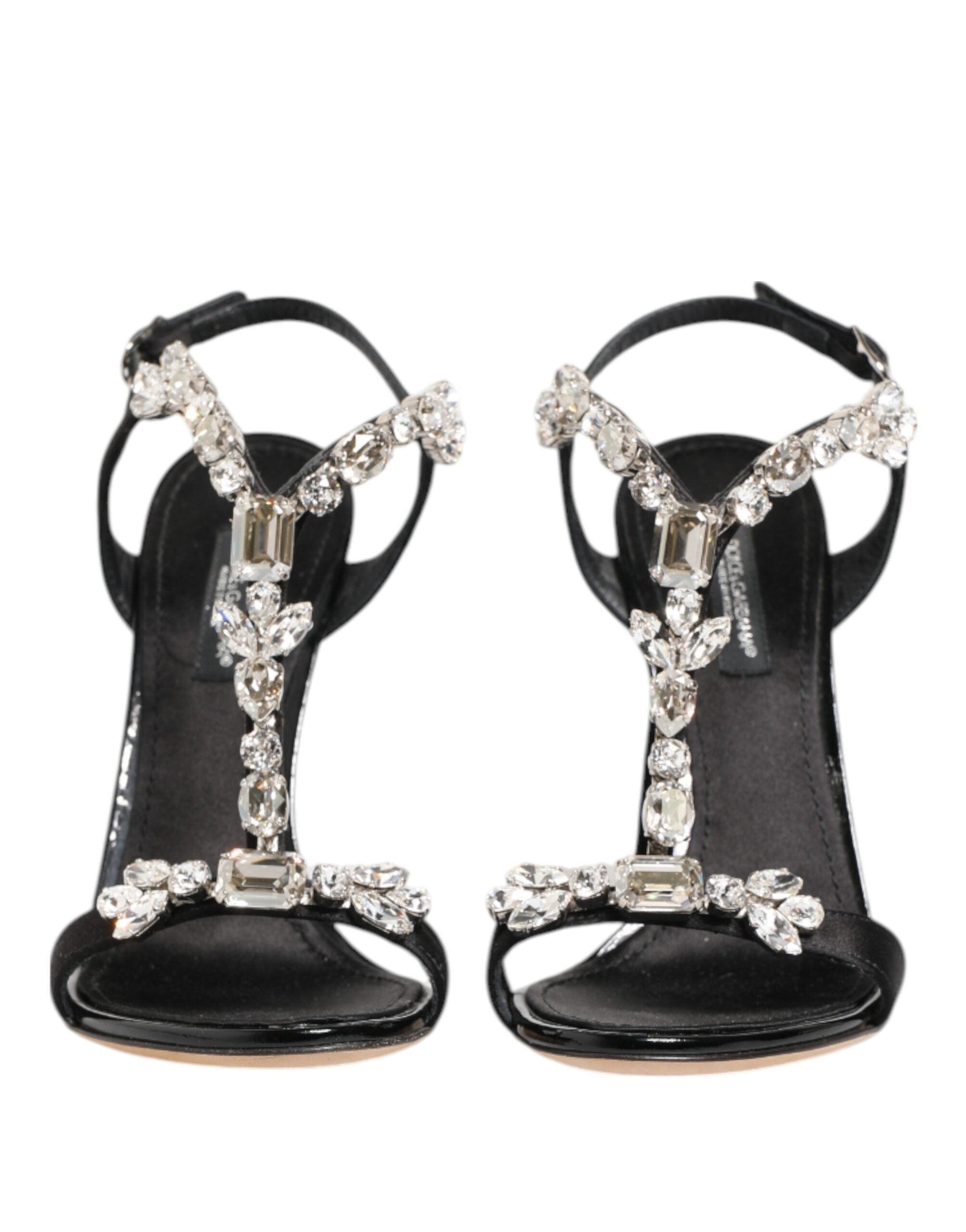 Dolce & Gabbana Black Keira Crystals Heels Sandals Women's Shoes