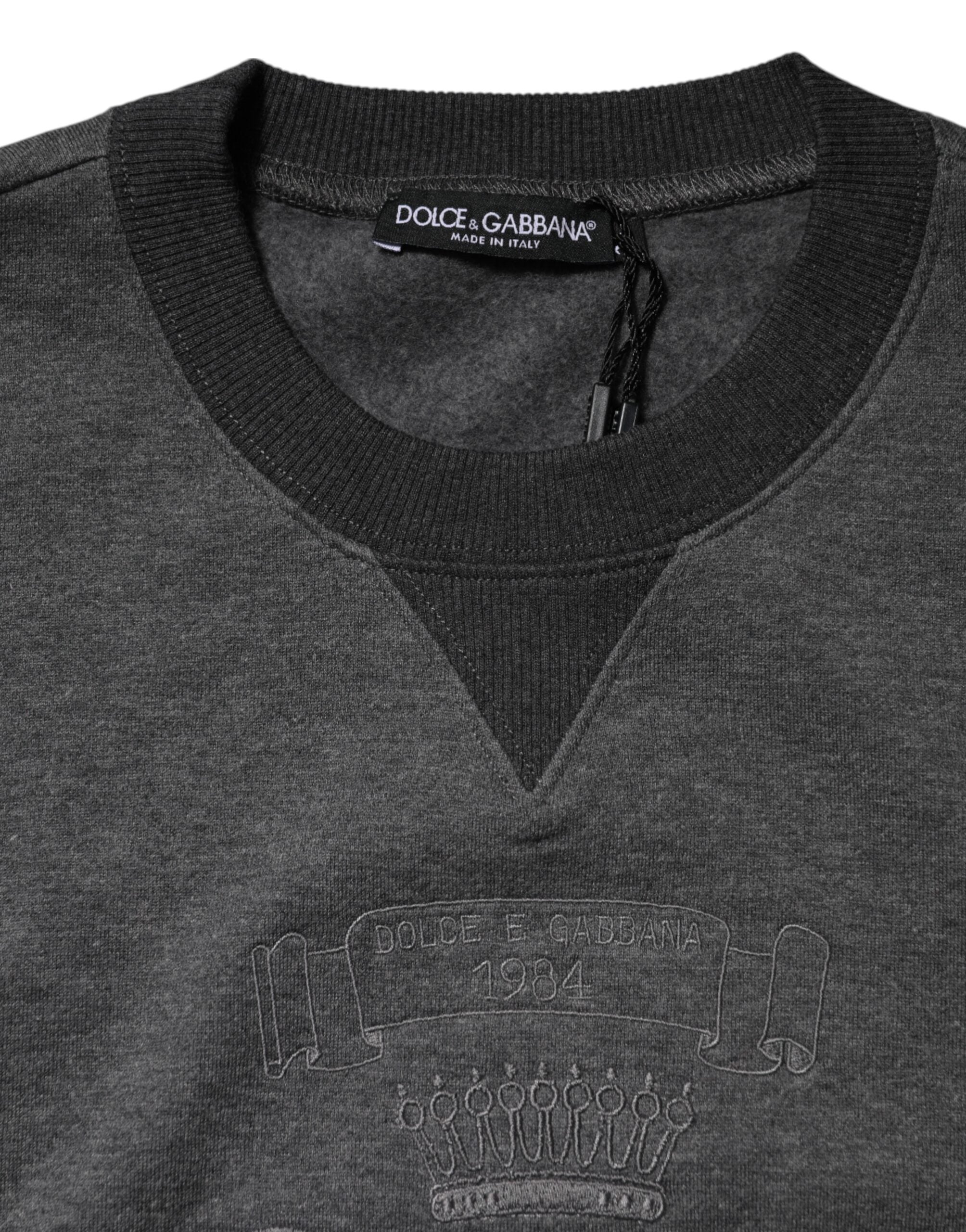 Dolce & Gabbana Gray DG Logo Embroidered Pullover Women's Sweater