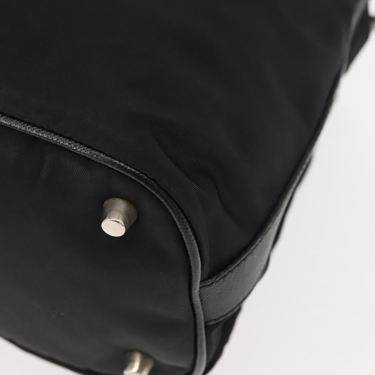 Prada Double Pocket Drawstring Tessuto Black Nylon Shoulder Bag Bag (Pre-Owned)