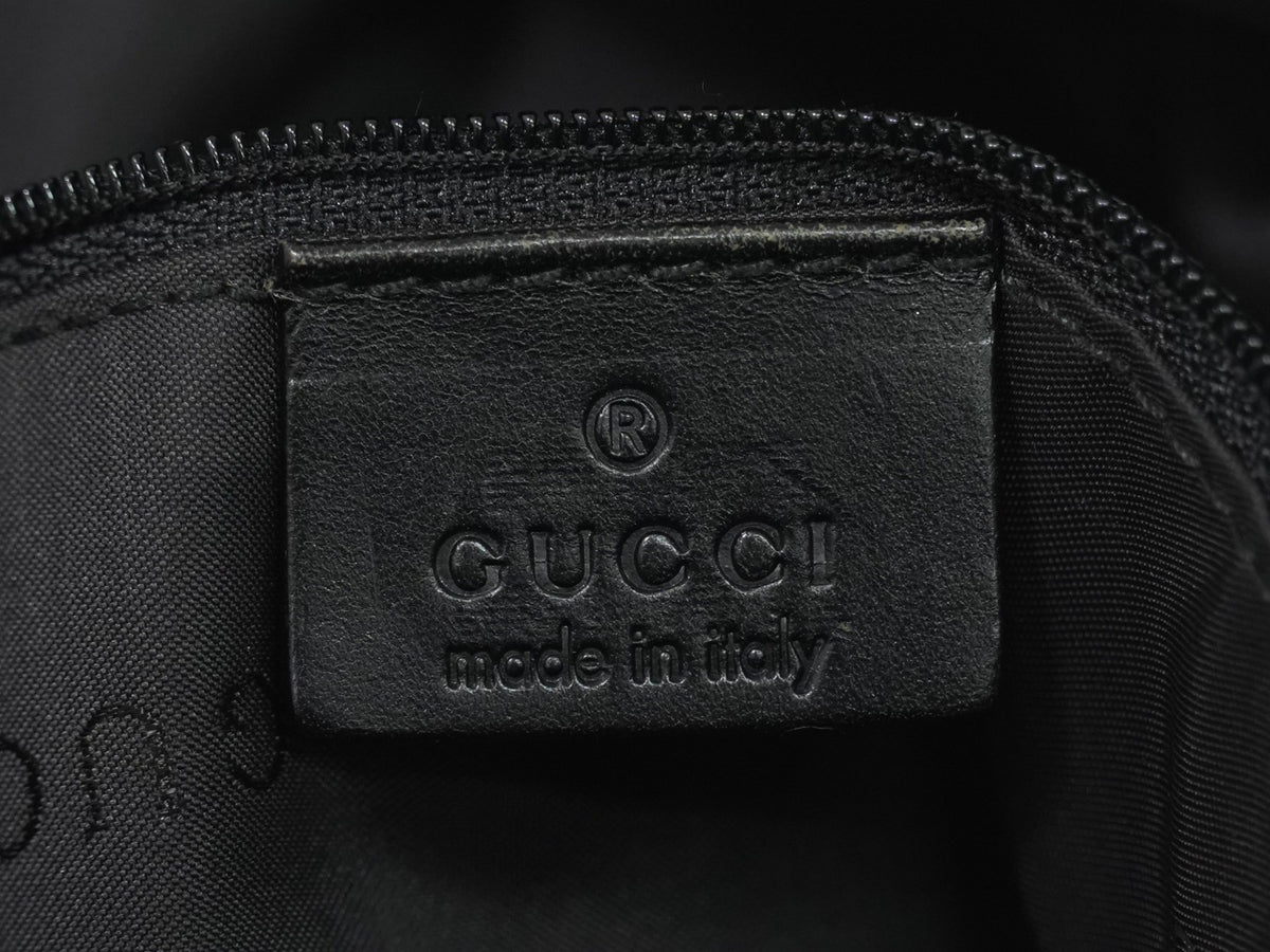 Gucci Vintage Bamboo Hobo Nylon Black Nylon Shoulder Bag Bag (Pre-Owned)
