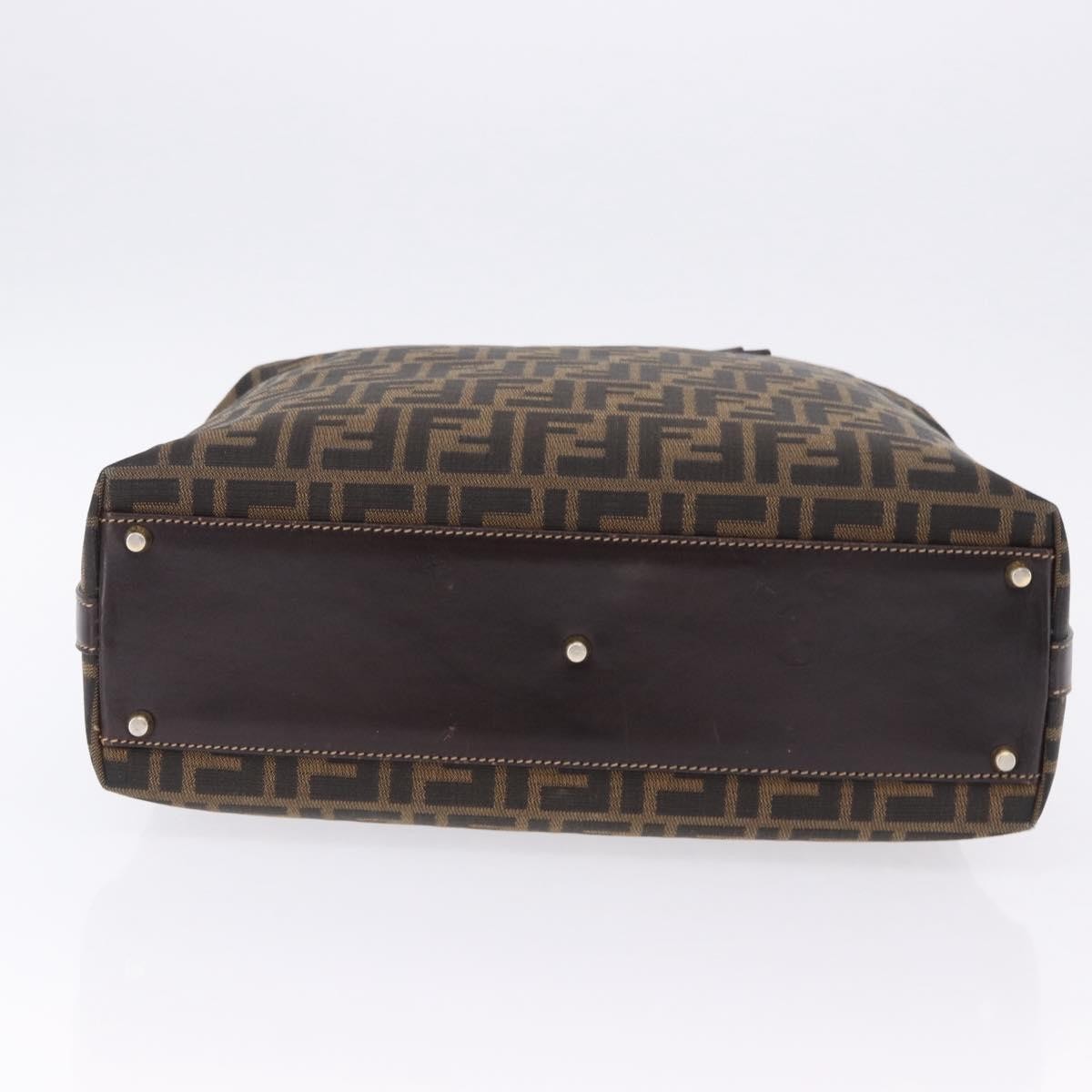 Fendi Vintage Zucca Zucca Canvas Brown Canvas Handbag (Pre-Owned)