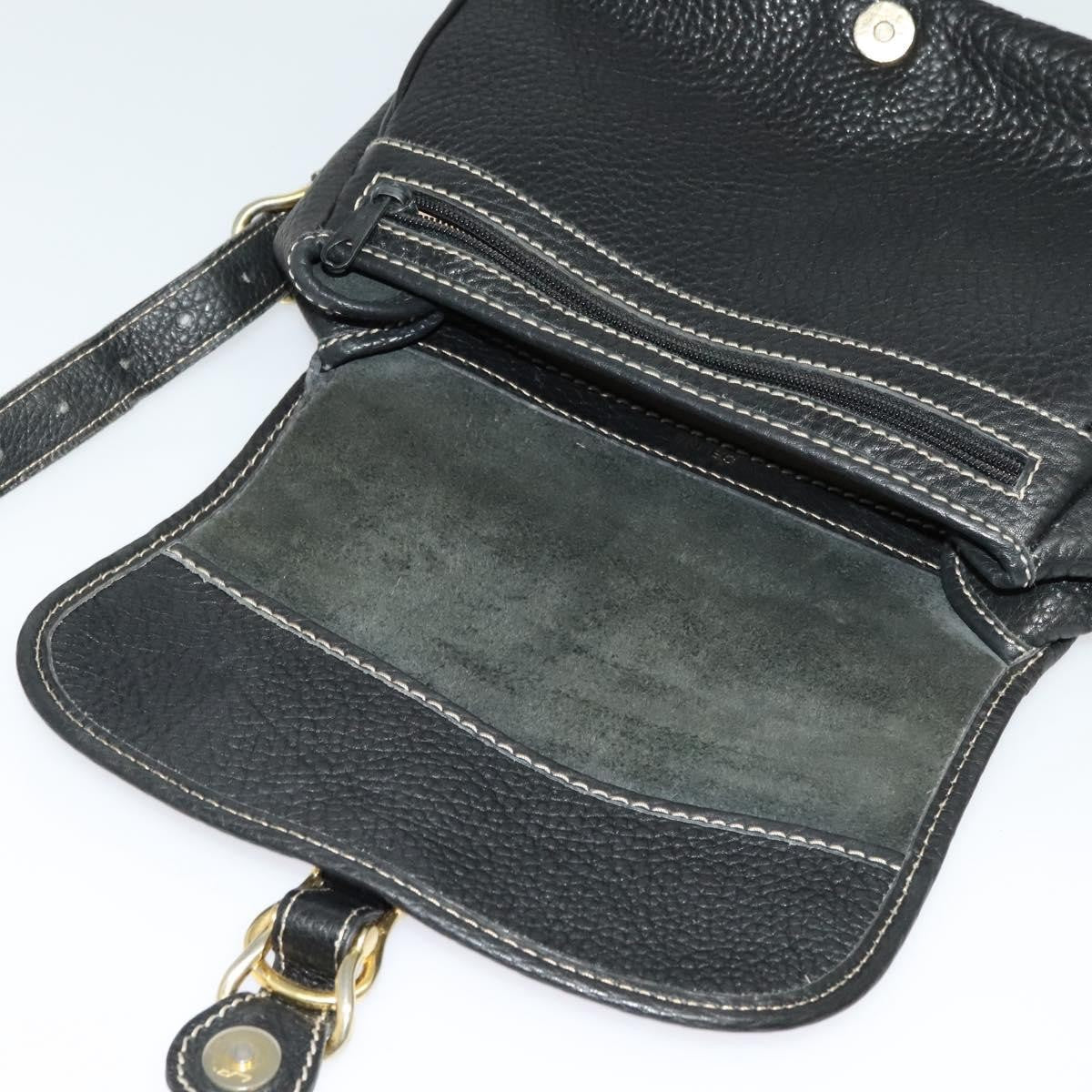Celine Vintage Leather Black Leather Shoulder Bag Bag (Pre-Owned)