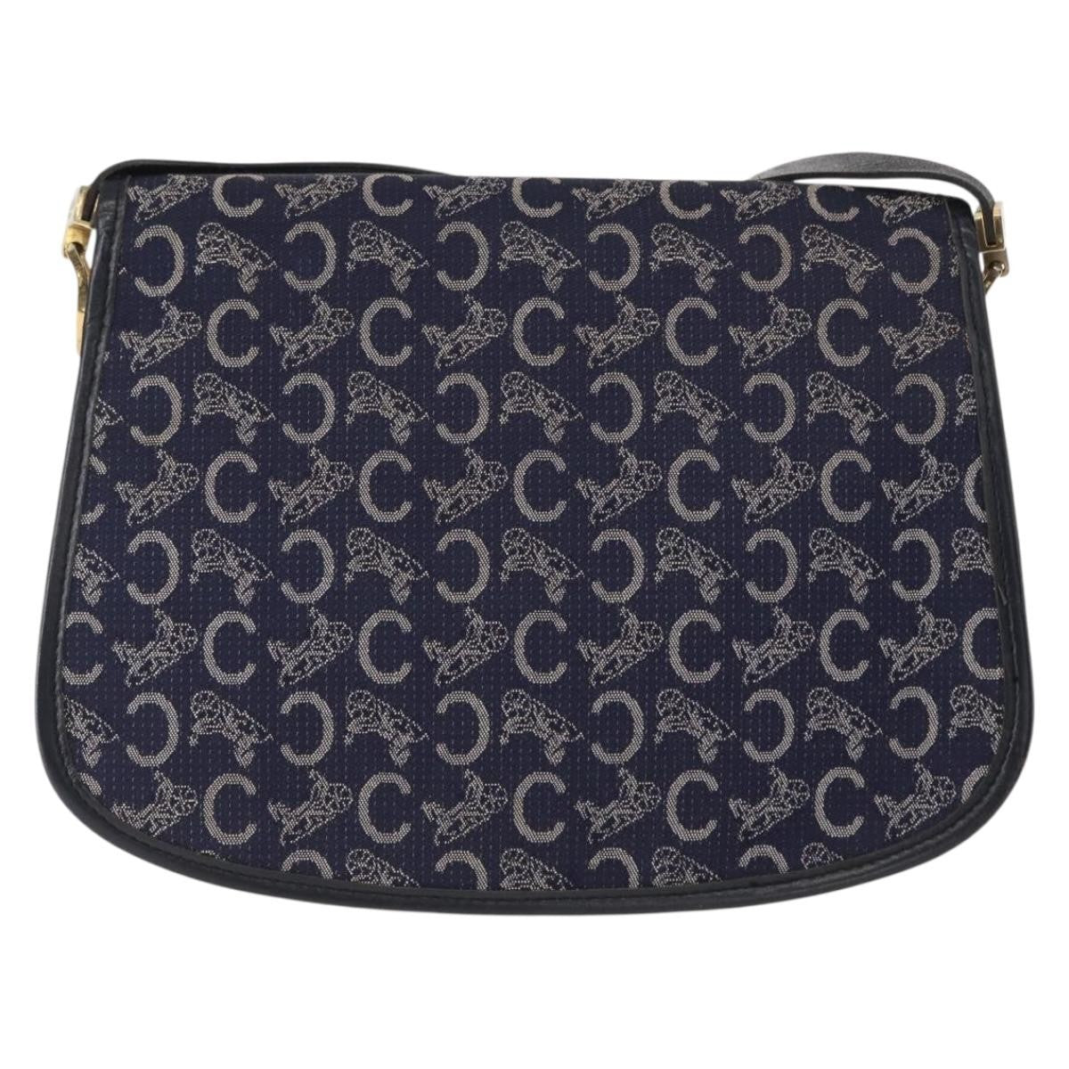 Celine C Sulky Canvas Navy Canvas Shoulder Bag Bag (Pre-Owned)