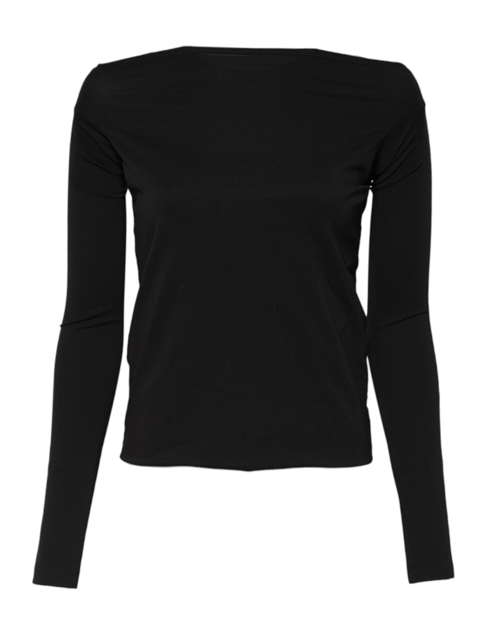 Dolce & Gabbana Black Wool Shrug Crew Neck Pullover Women's Sweater