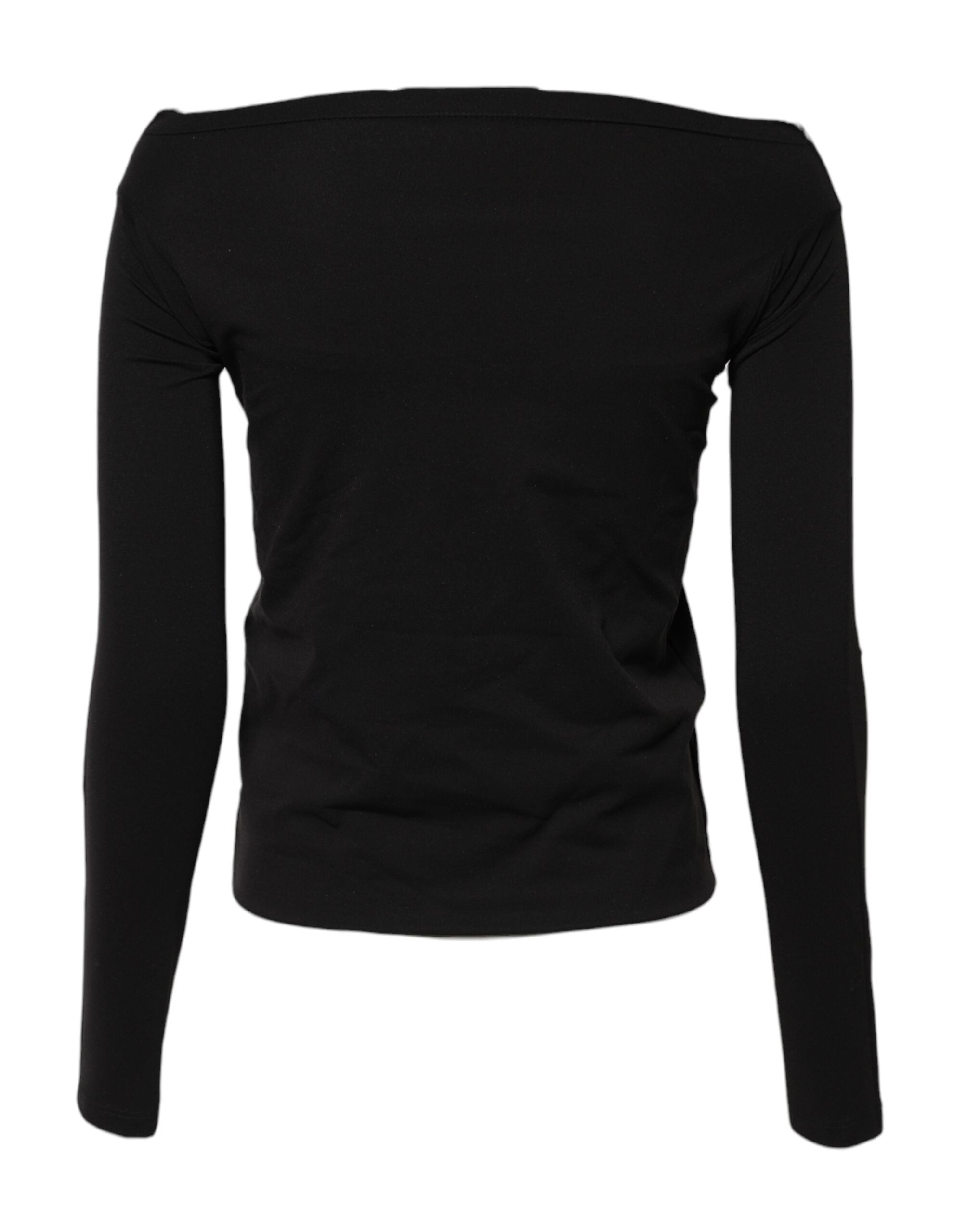 Dolce & Gabbana Black Wool Shrug Crew Neck Pullover Women's Sweater
