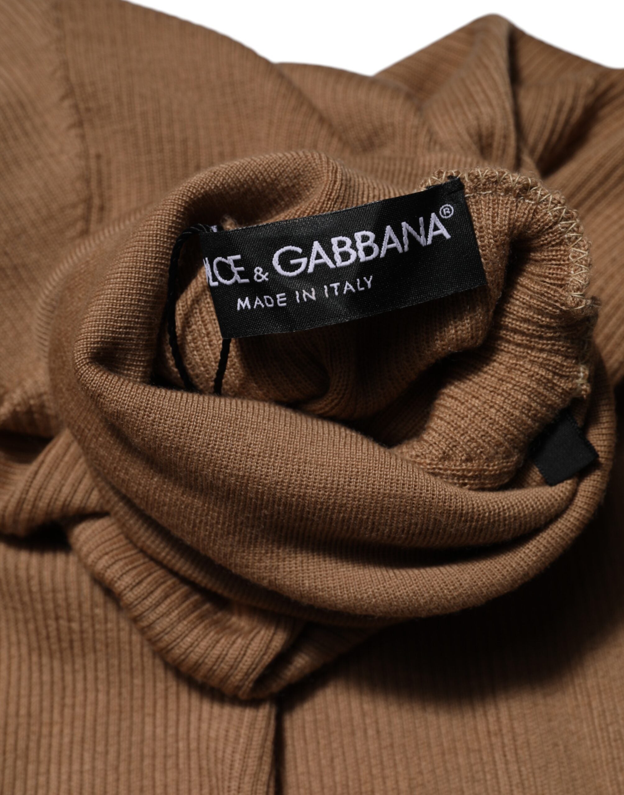 Dolce & Gabbana Brown Knit Long Sleeves Turtleneck Women's Sweater (Pre-Owned)