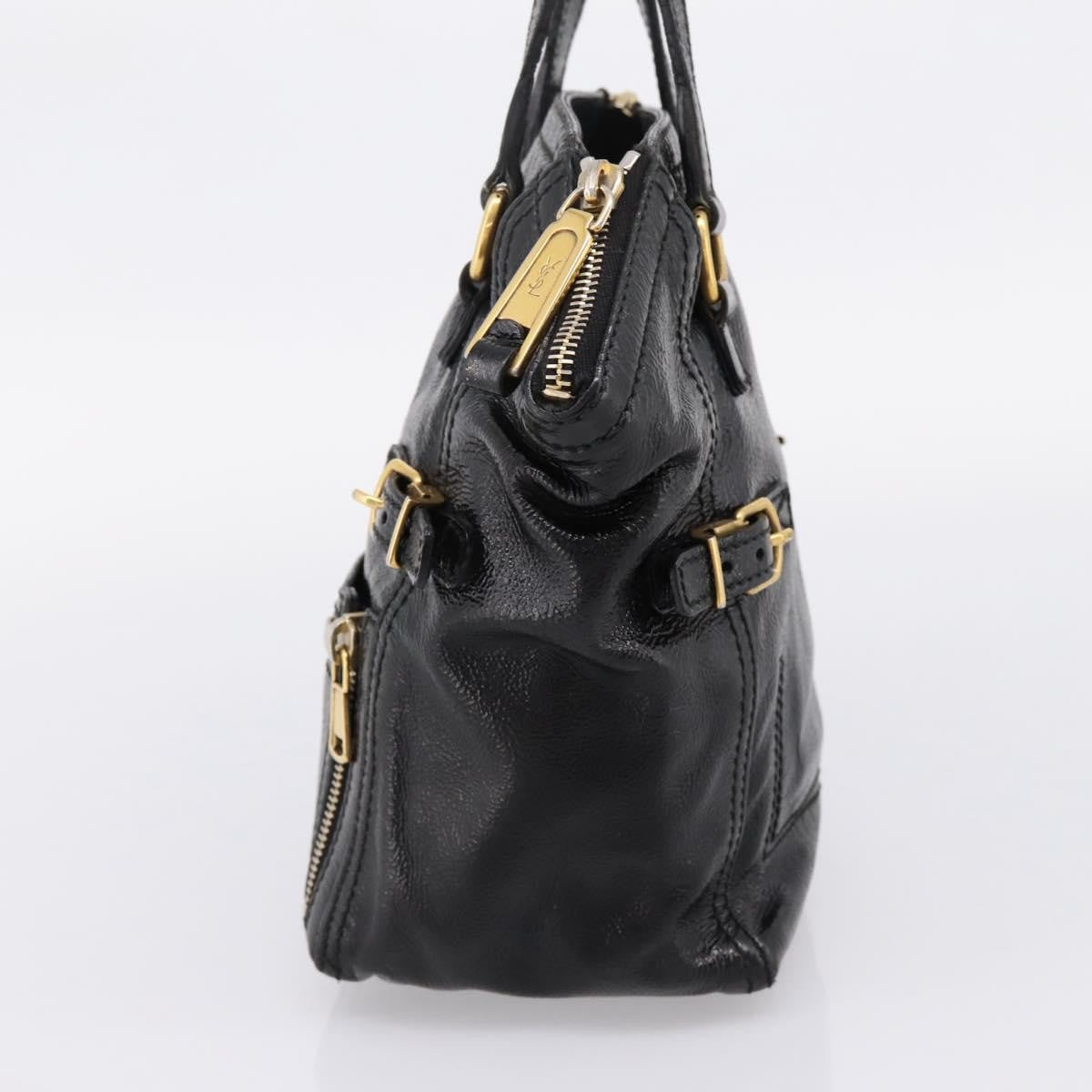 Saint Laurent Downtown Patent Black Patent_Leather Tote Bag Bag (Pre-Owned)