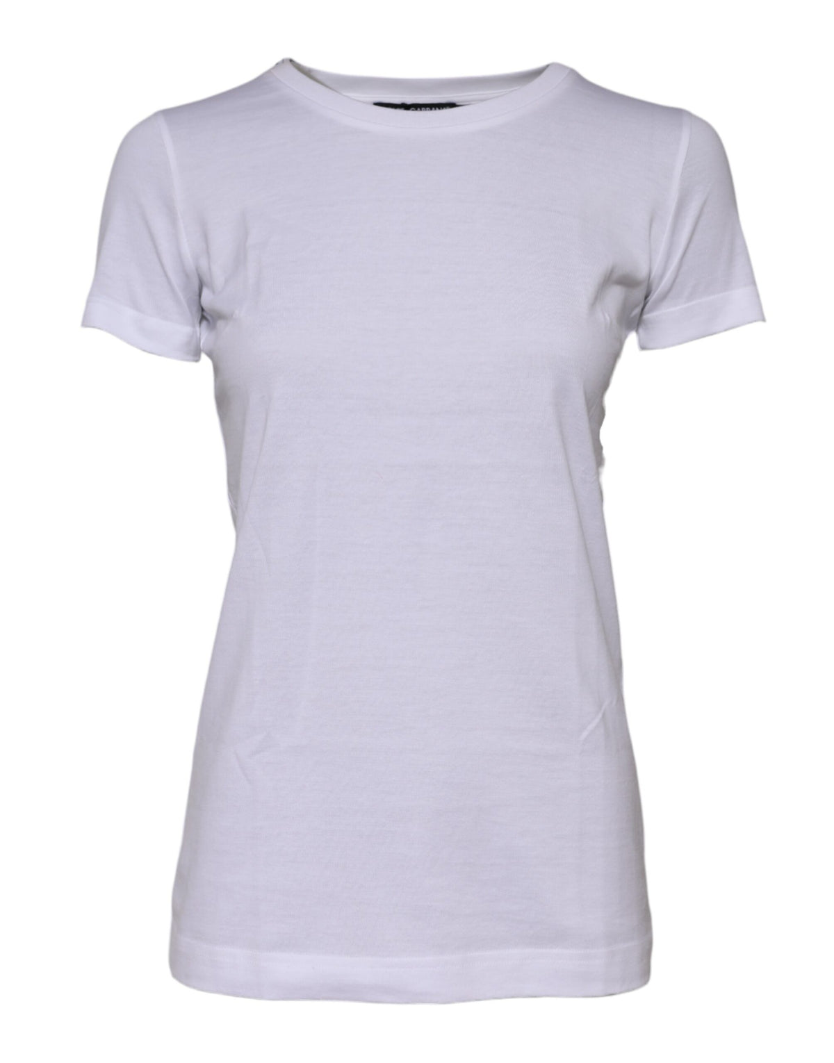 Dolce & Gabbana White Cotton Crew Neck Short Sleeves Women's T-shirt