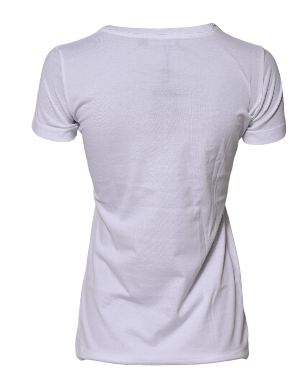 Dolce & Gabbana White Cotton Crew Neck Short Sleeves Women's T-shirt