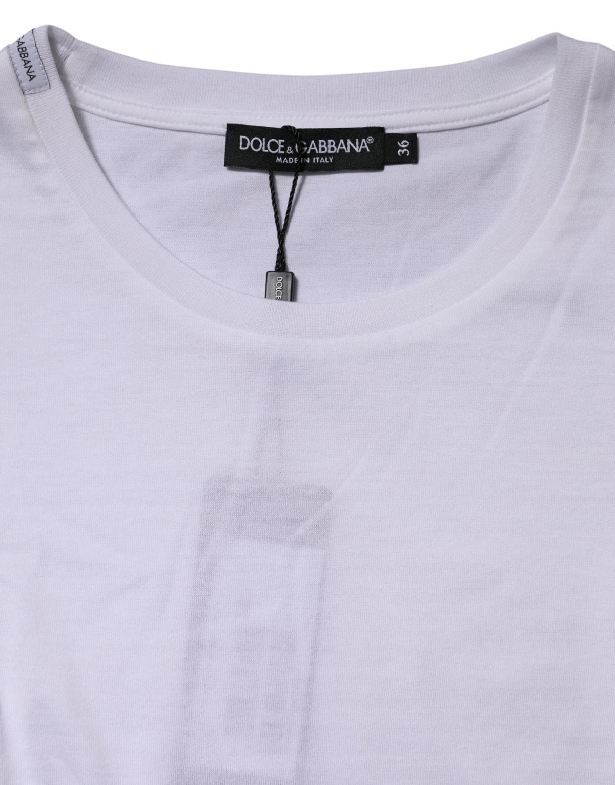 Dolce & Gabbana White Cotton Crew Neck Short Sleeves Women's T-shirt