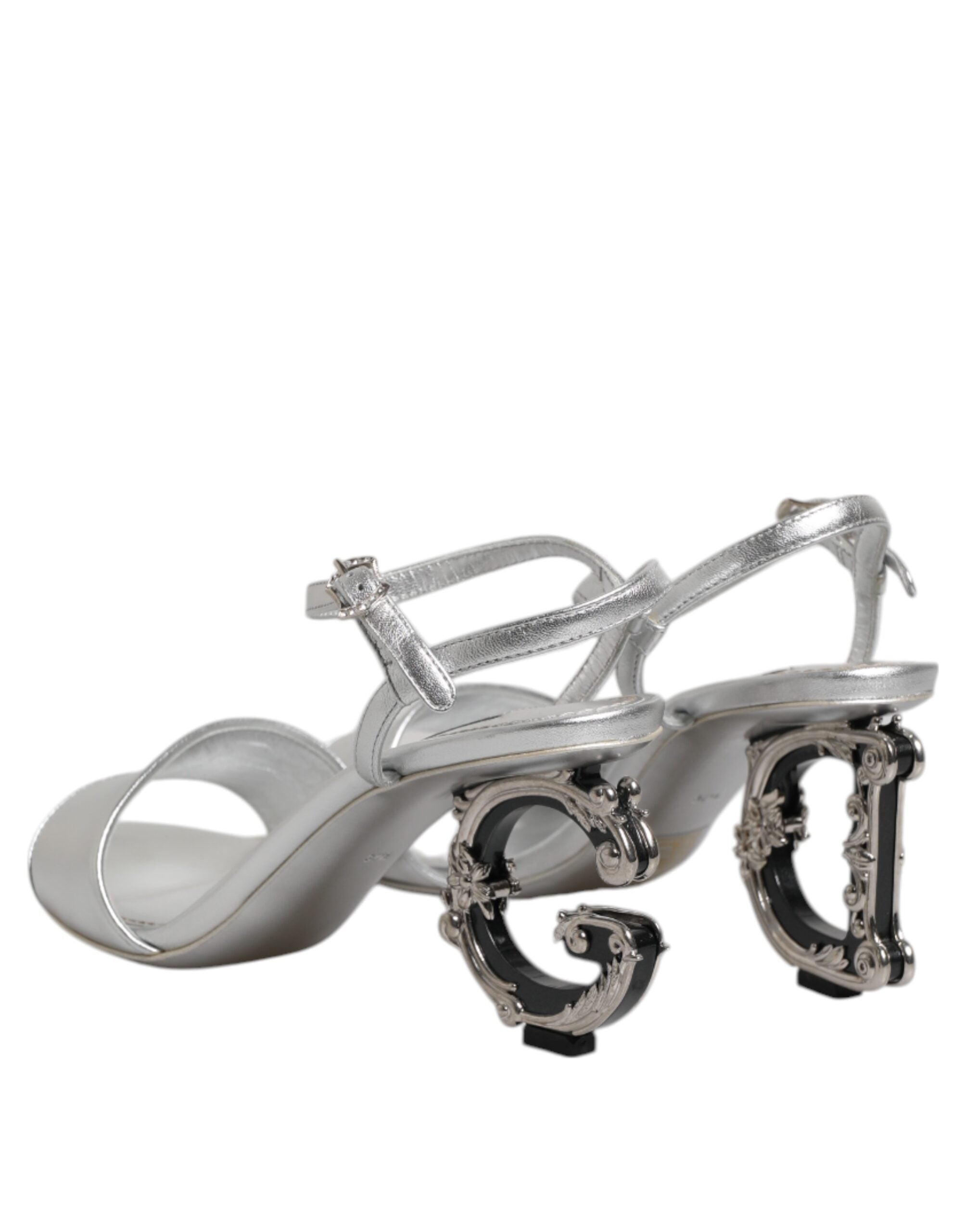 Dolce & Gabbana Silver KEIRA Heels Ankle Strap Sandals Women's Shoes (Pre-Owned)