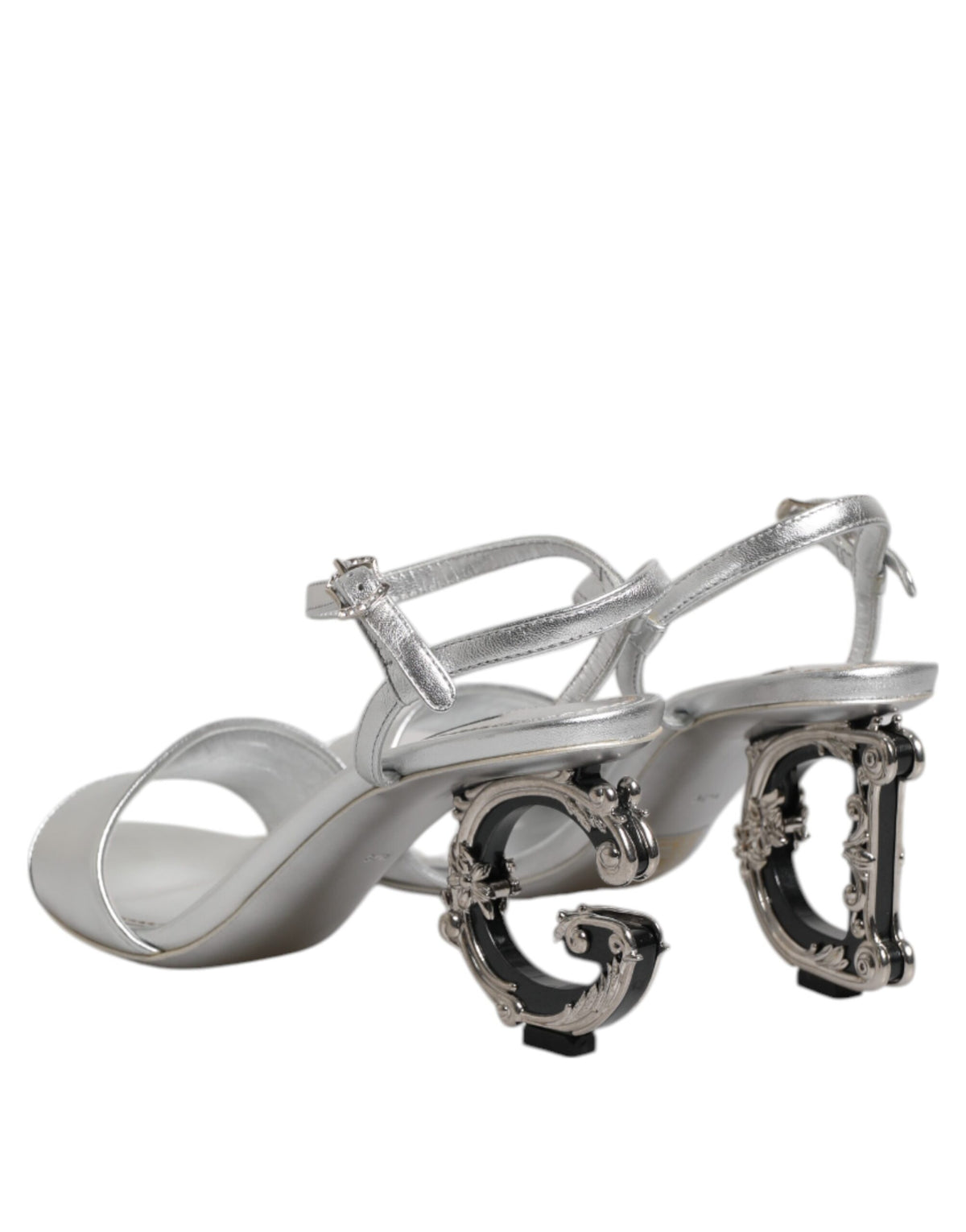 Dolce & Gabbana Silver KEIRA Heels Ankle Strap Sandals Women's Shoes (Pre-Owned)