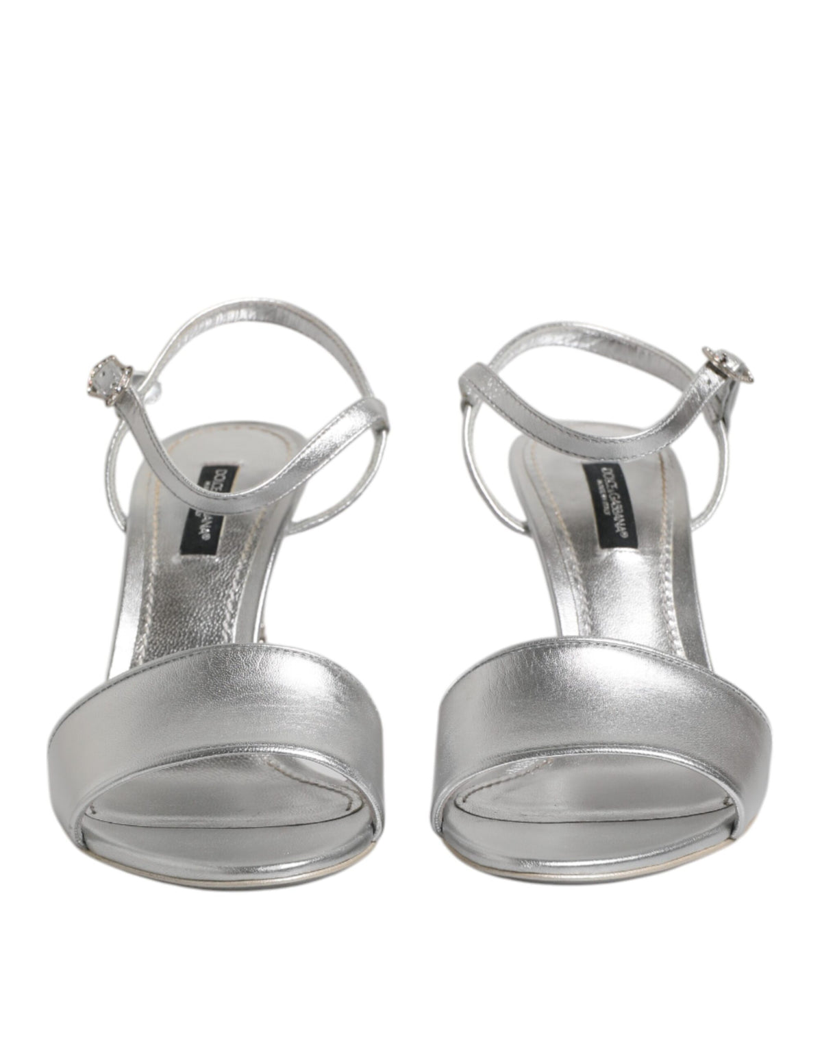 Dolce & Gabbana Silver KEIRA Heels Ankle Strap Sandals Women's Shoes (Pre-Owned)