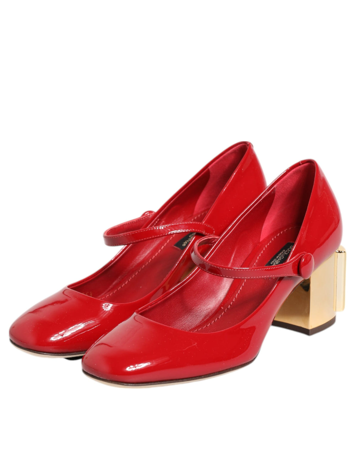 Dolce & Gabbana Red Leather DG Logo Heels Sandals Women's Shoes