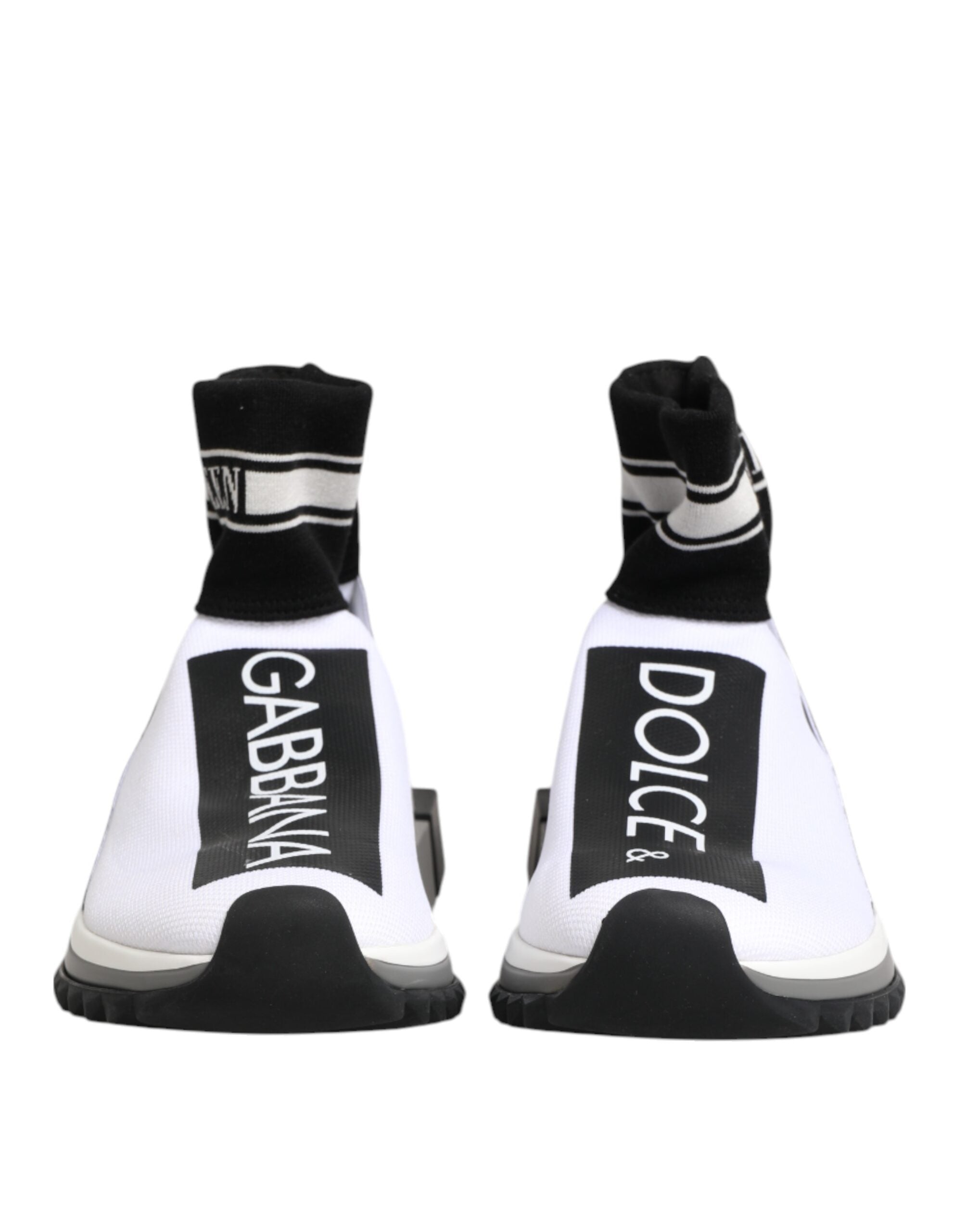 Dolce & Gabbana White Black Sorrento Socks Sneakers Women's Shoes