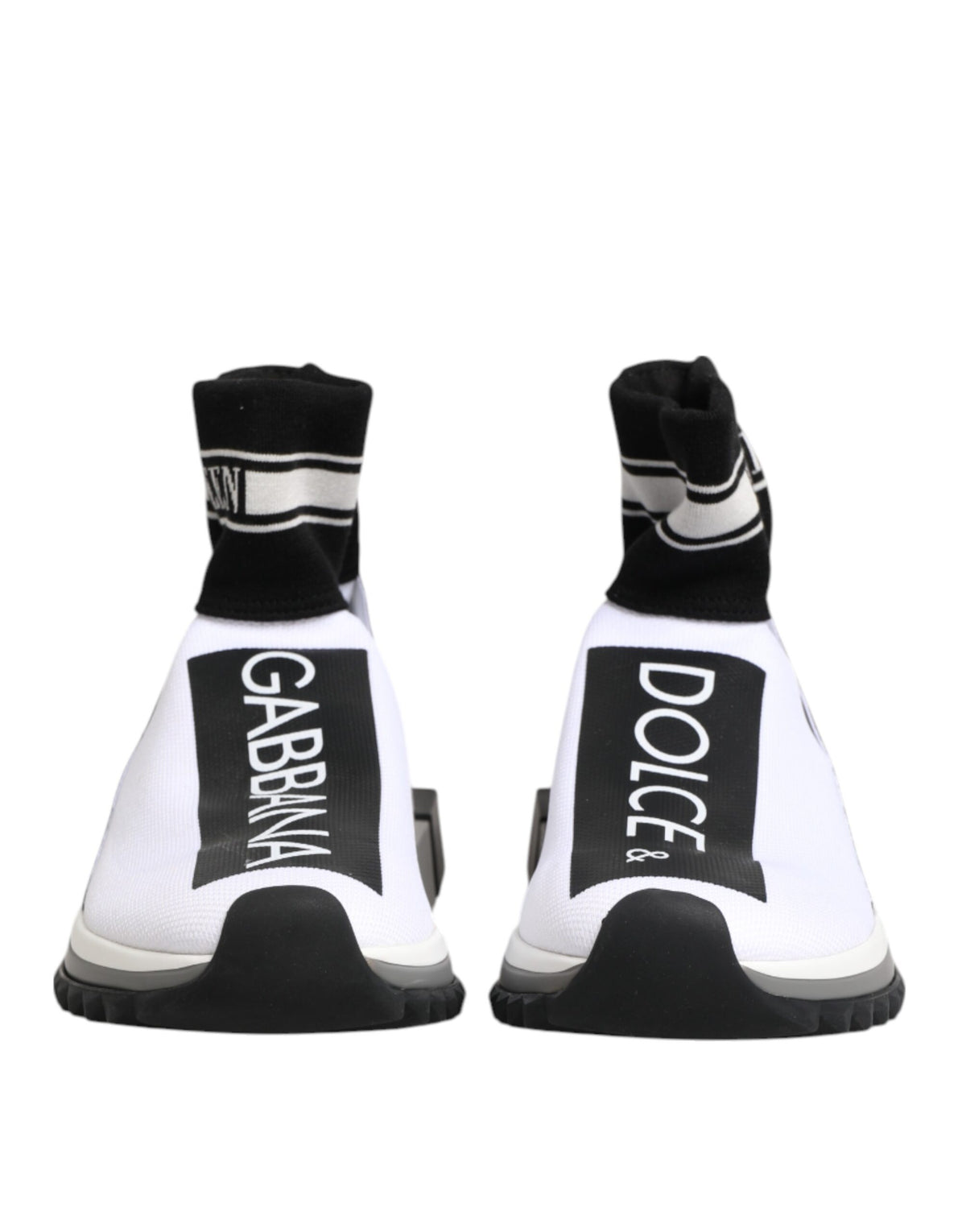 Dolce & Gabbana White Black Sorrento Socks Sneakers Women's Shoes