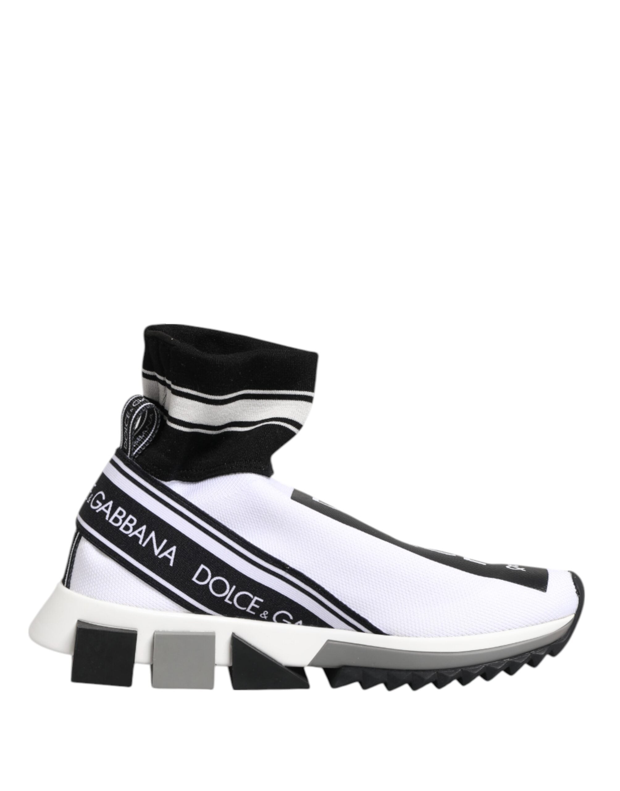 Dolce & Gabbana White Black Sorrento Socks Sneakers Women's Shoes