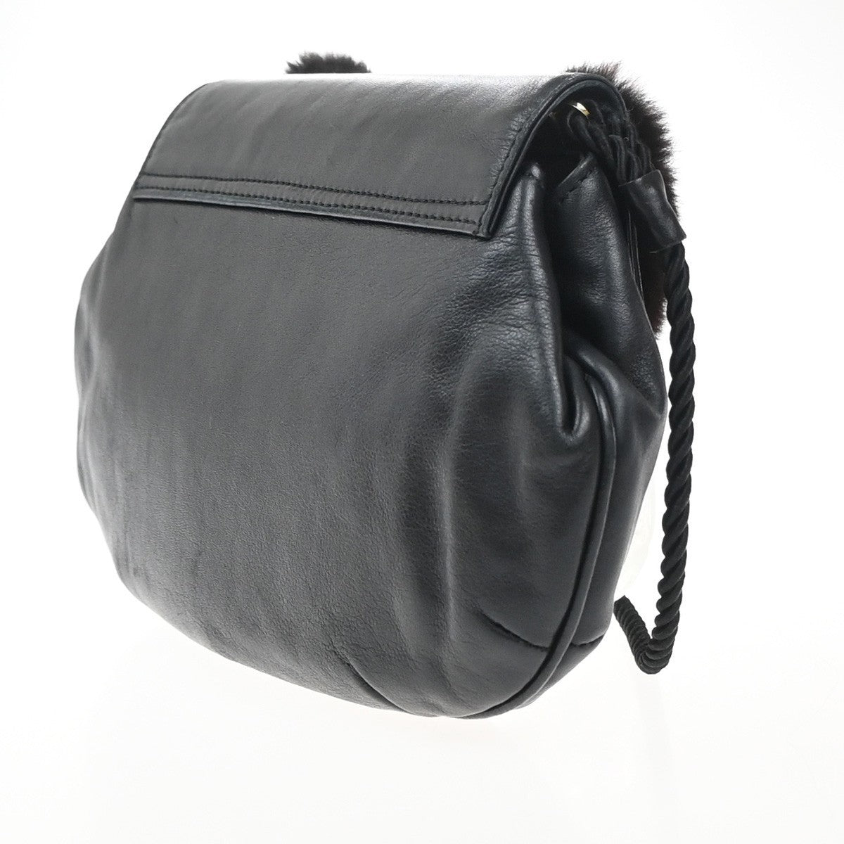 Fendi Vintage Shoulderbag Leather Black Leather Shoulder Bag Bag (Pre-Owned)