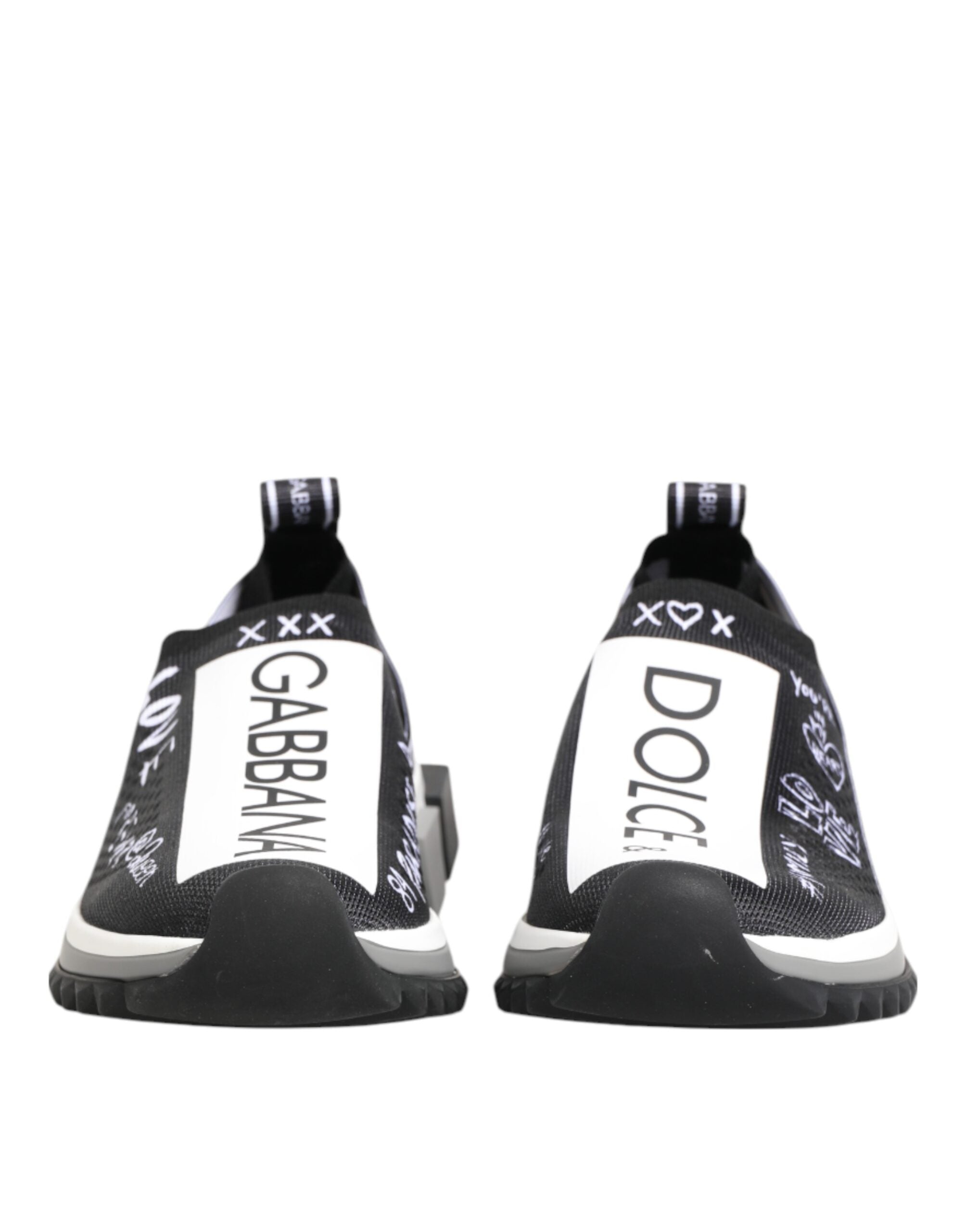 Dolce & Gabbana Black White Sorrento Low Top Sneakers Women's Shoes