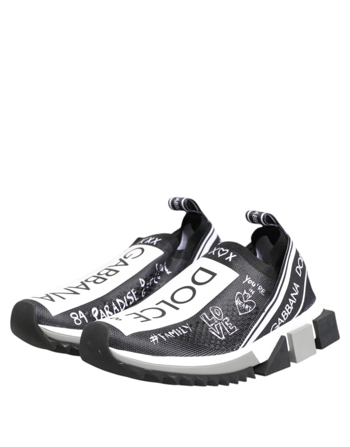 Dolce & Gabbana Black White Sorrento Low Top Sneakers Women's Shoes