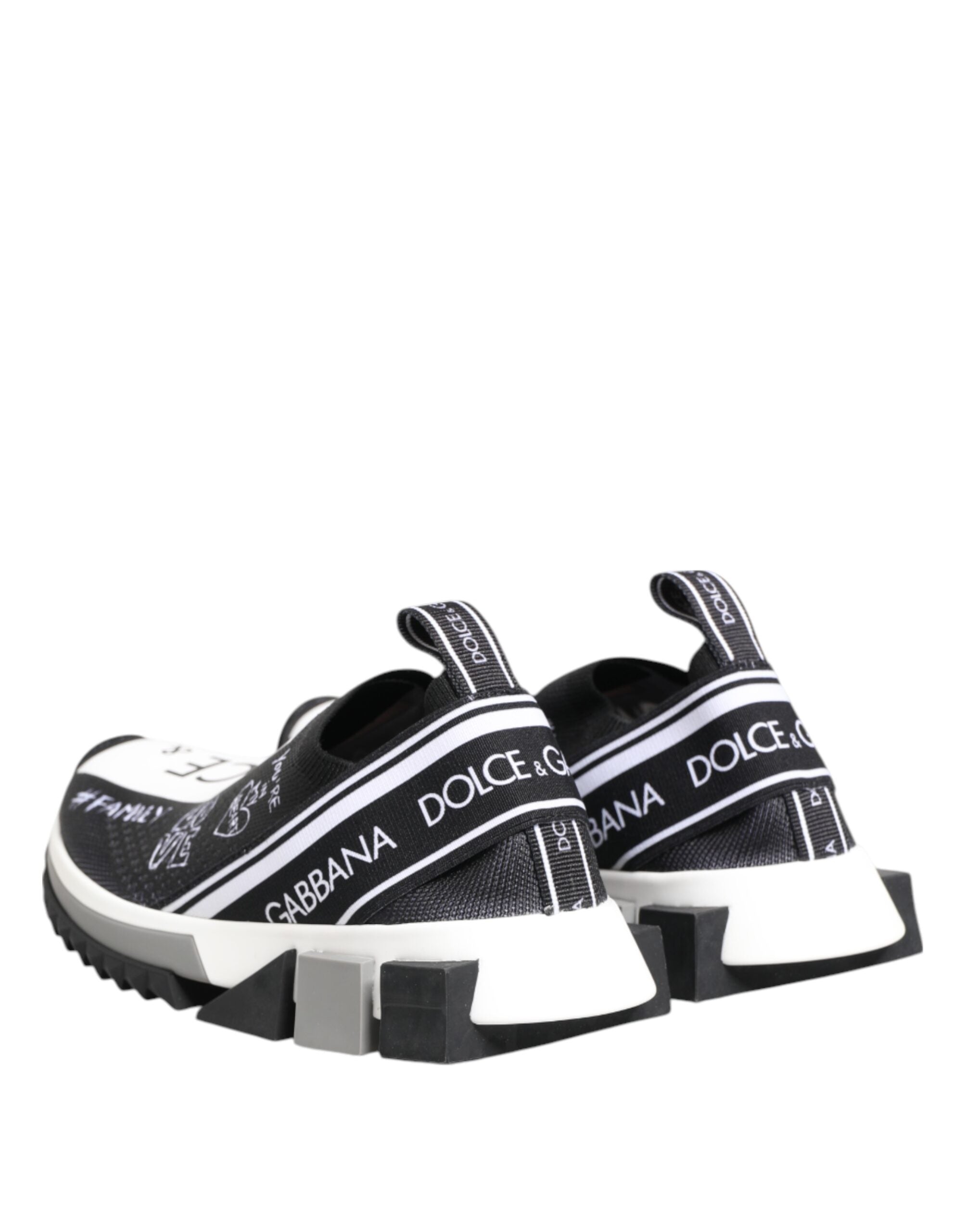 Dolce & Gabbana Black White Sorrento Low Top Sneakers Women's Shoes