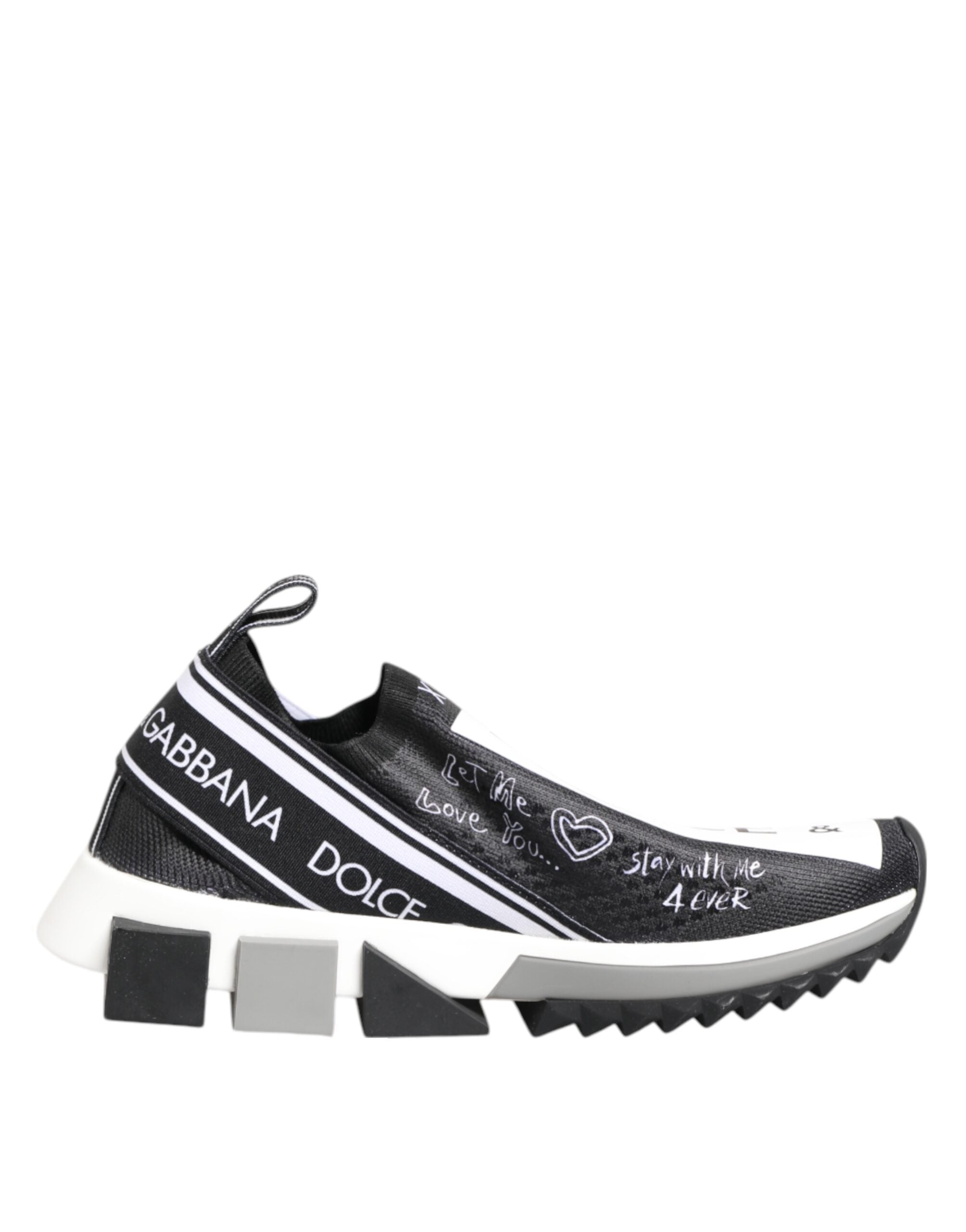 Dolce & Gabbana Black White Sorrento Low Top Sneakers Women's Shoes
