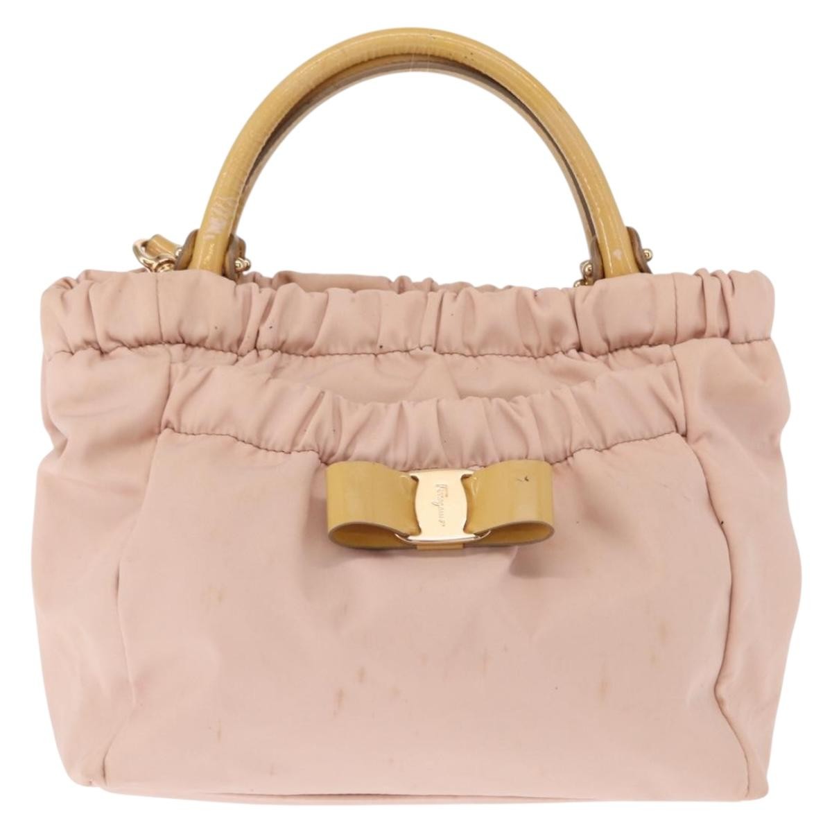 Salvatore Ferragamo Vala Nylon Pink Nylon Handbag (Pre-Owned)