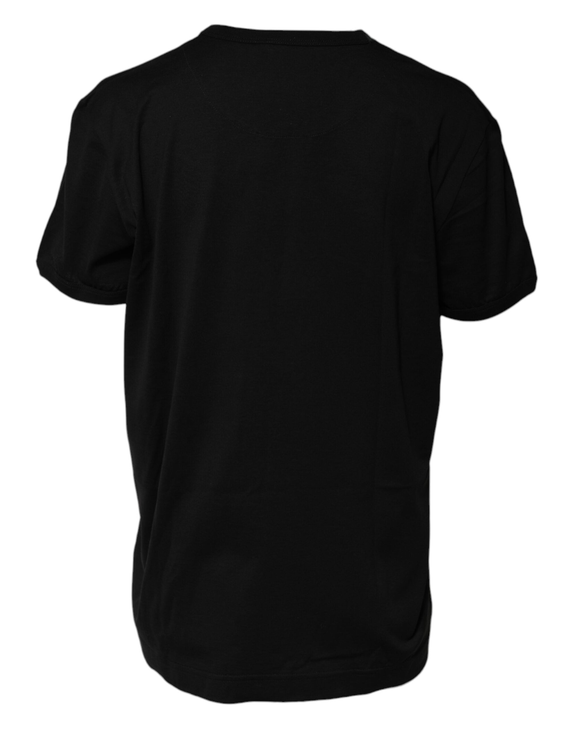 Dolce & Gabbana Black Cotton Goodluck Tee Crew Neck Women's T-shirt (Pre-Owned)