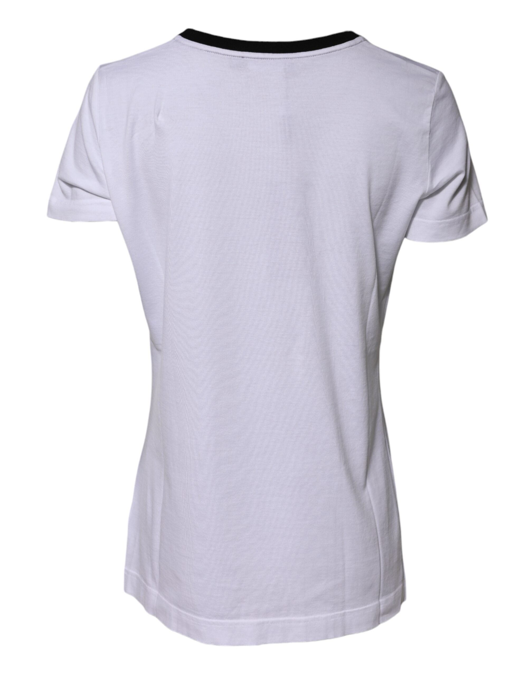 Dolce & Gabbana White Eleganza Cotton Crew Neck Tee Women's T-shirt (Pre-Owned)