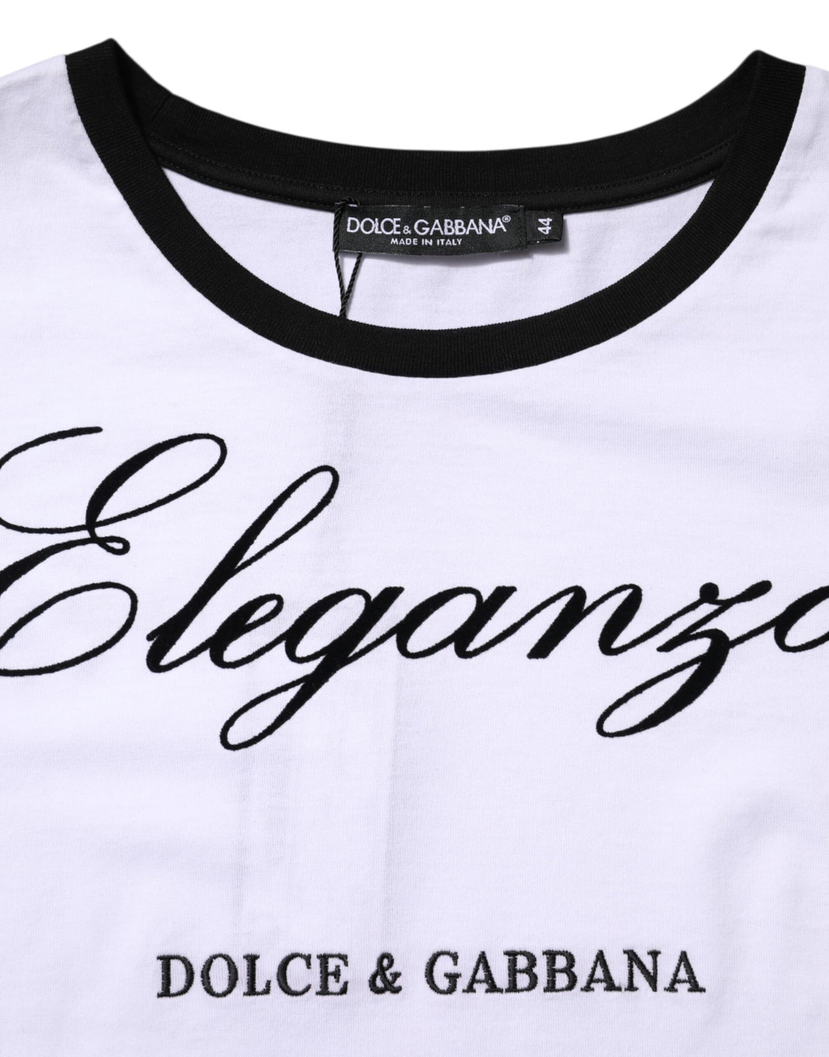Dolce & Gabbana White Eleganza Cotton Crew Neck Tee Women's T-shirt (Pre-Owned)