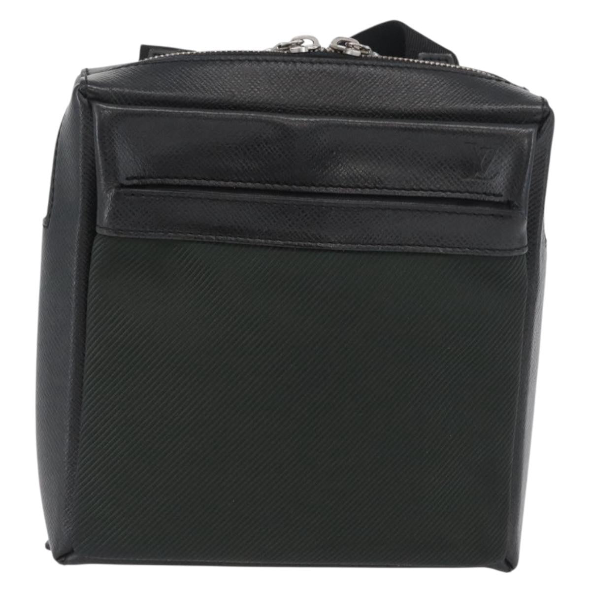 Louis Vuitton Sayan Messenger Taiga Leather And Canvas Black Leather Shoulder Bag Bag (Pre-Owned)