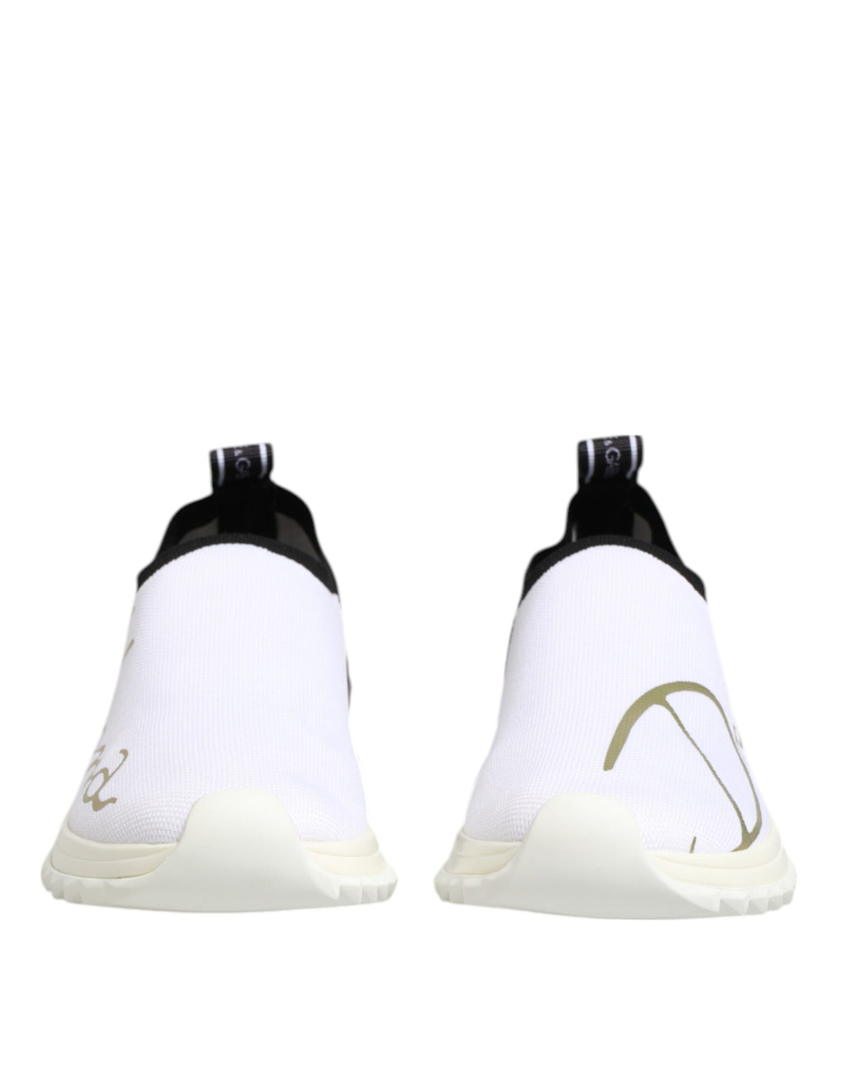 Dolce & Gabbana White Black Low Top Sorrento Sneakers Women's Shoes