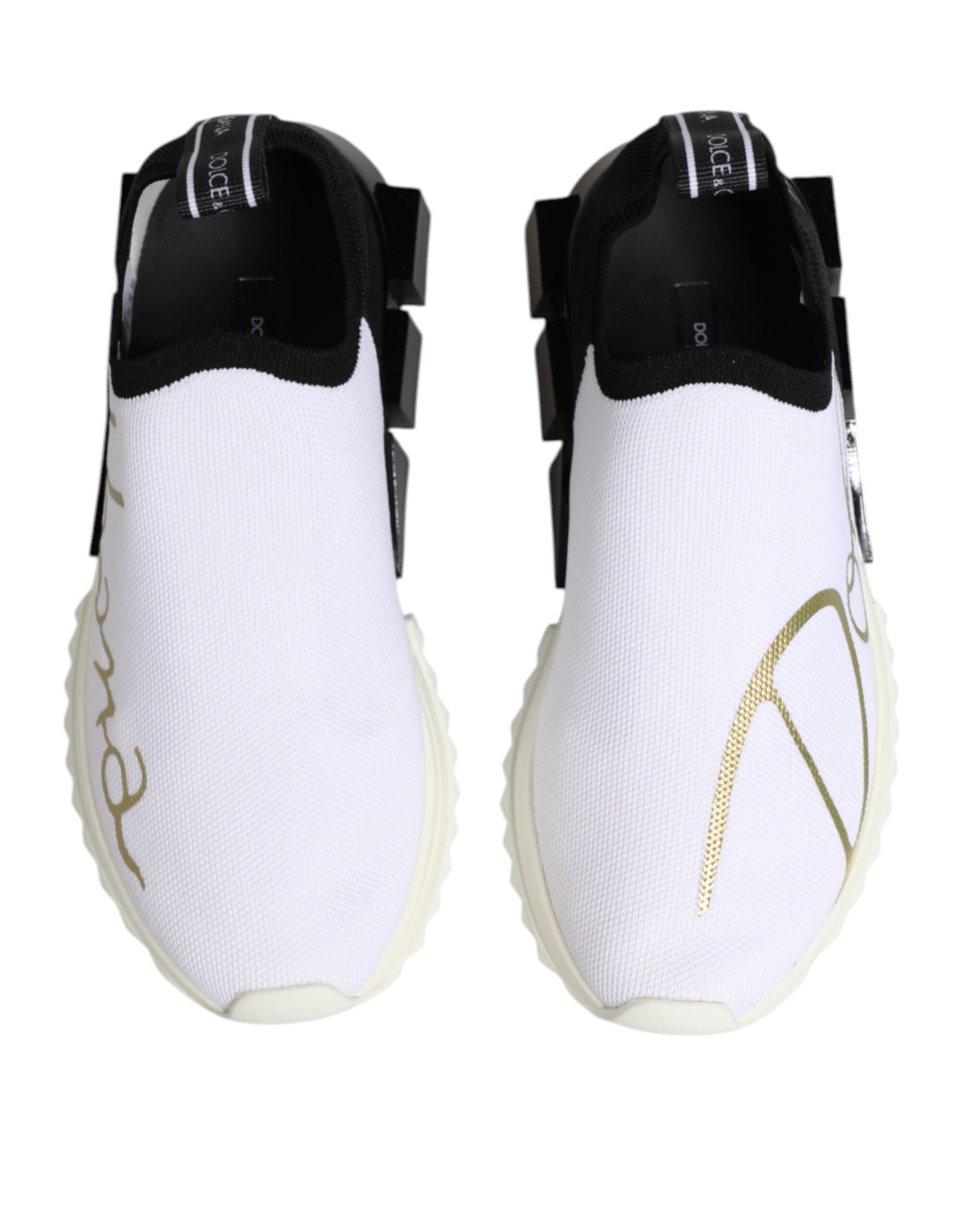 Dolce & Gabbana White Black Low Top Sorrento Sneakers Women's Shoes
