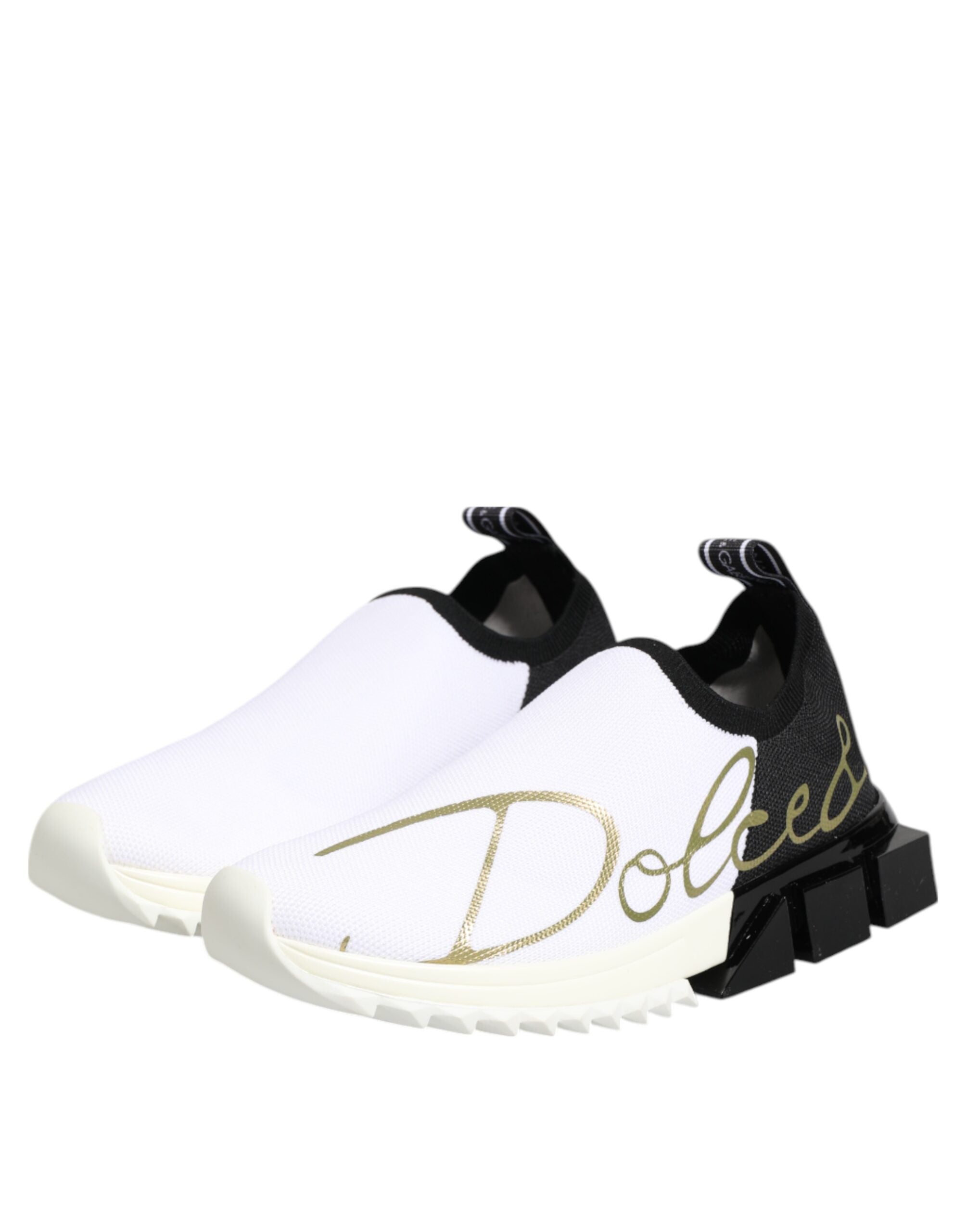 Dolce & Gabbana White Black Low Top Sorrento Sneakers Women's Shoes