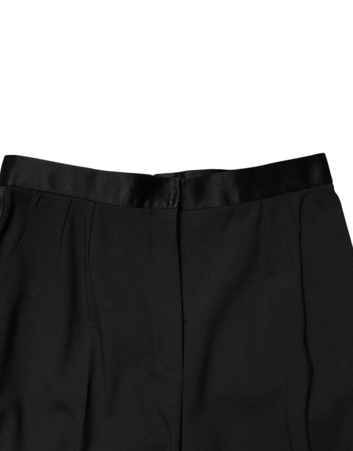 Dolce & Gabbana Black Wool HighWaist Tapered Trouser Women's Pants