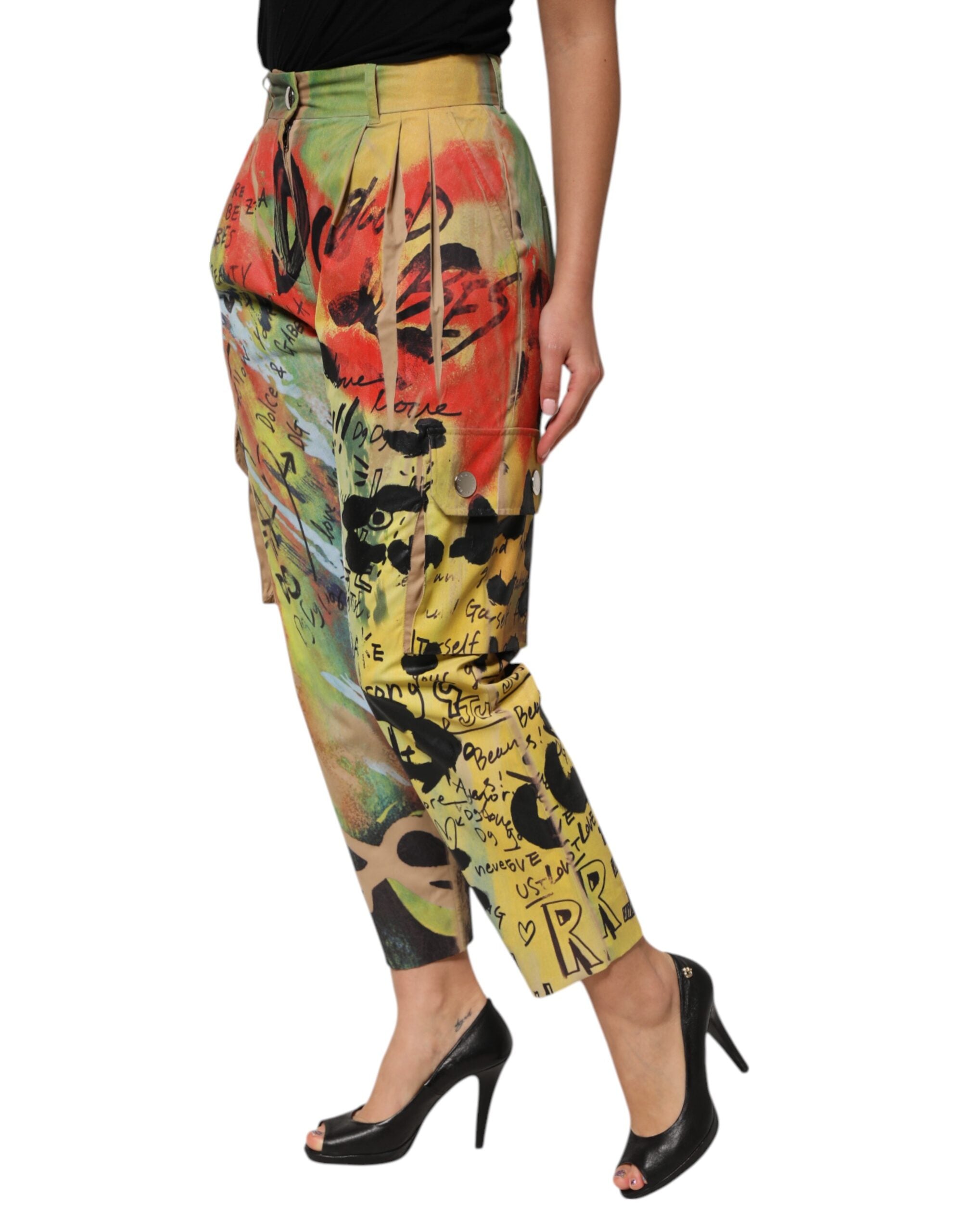 Dolce & Gabbana Multicolor High Waist Cargo Trouser Women's Pants (Pre-Owned)