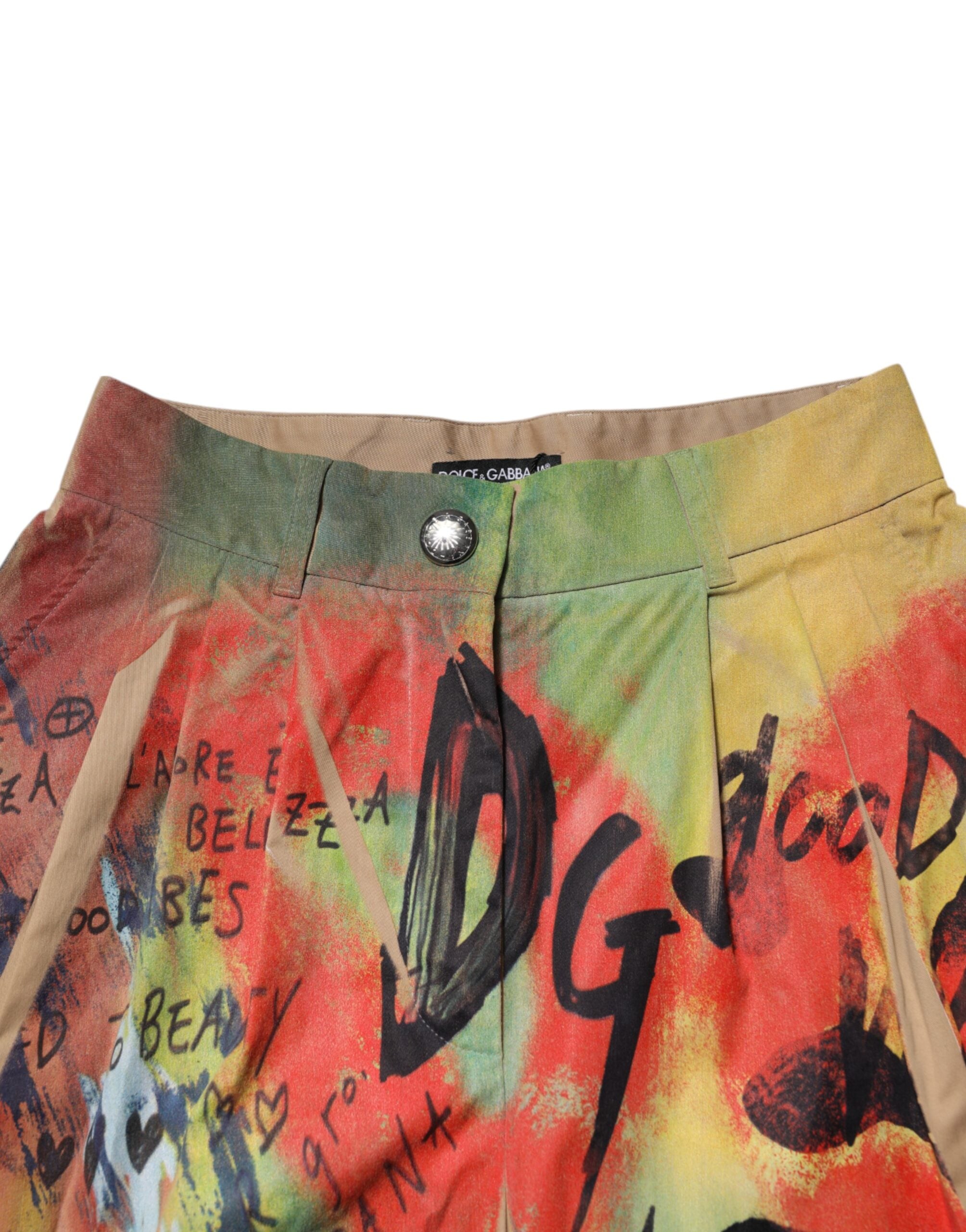 Dolce & Gabbana Multicolor High Waist Cargo Trouser Women's Pants (Pre-Owned)