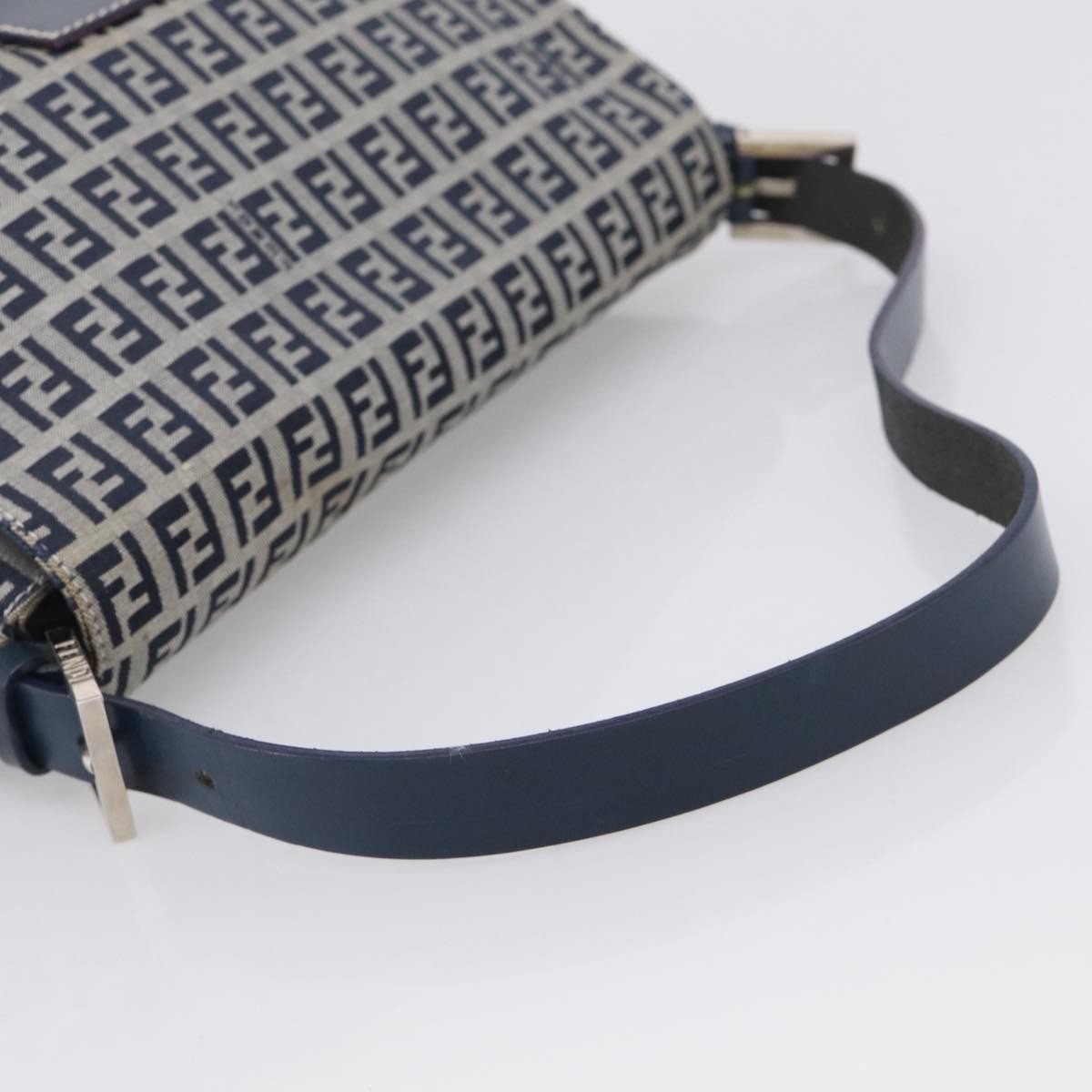 Fendi Fendi Mamma Baguette Monogram Canvas Navy Canvas Handbag (Pre-Owned)