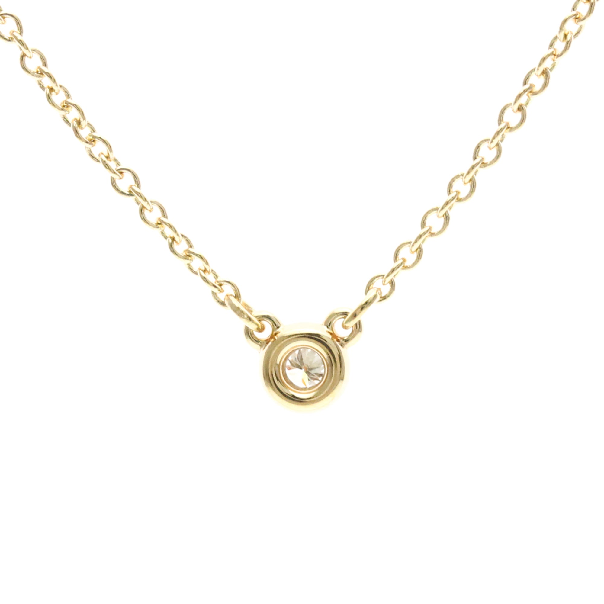 Tiffany & Co. Elsa Peretti Diamonds By The Yard 18K Pink Gold With Diamond Gold Pink_Gold Necklace Jewelry (Pre-Owned)