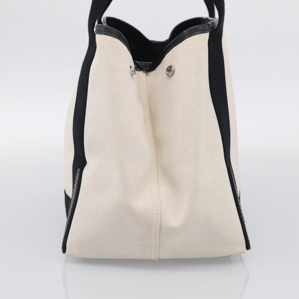 Balenciaga Navy Cabas Canvas With Leather White Canvas Tote Bag Bag (Pre-Owned)
