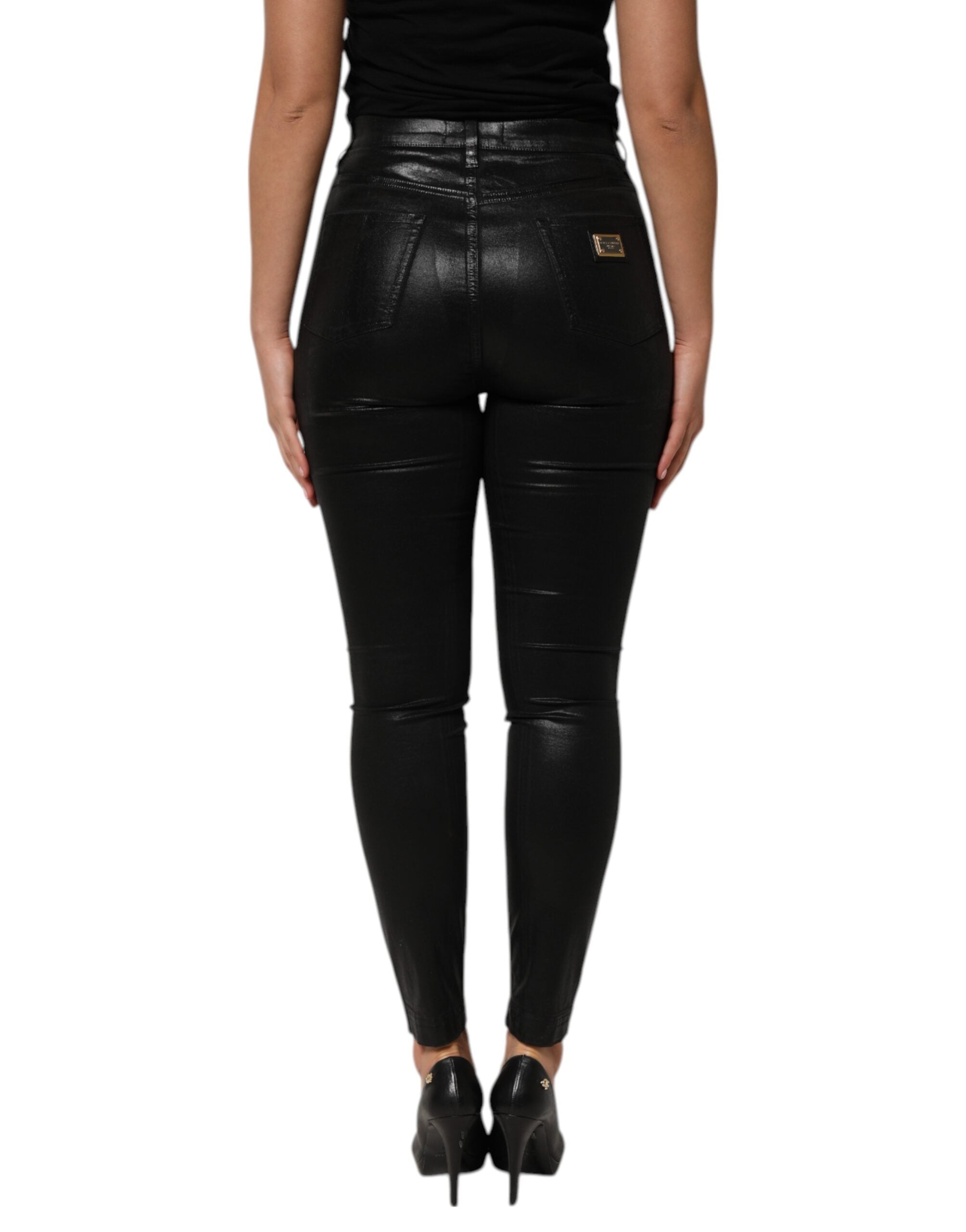 Dolce & Gabbana Black High Waist Skinny GRACE Denim Women's Jeans (Pre-Owned)