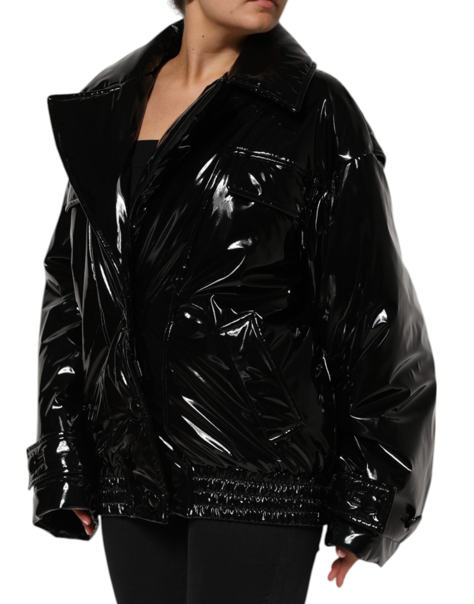 Dolce & Gabbana Polyester Black Quilted Puffer Coat Women's Jacket