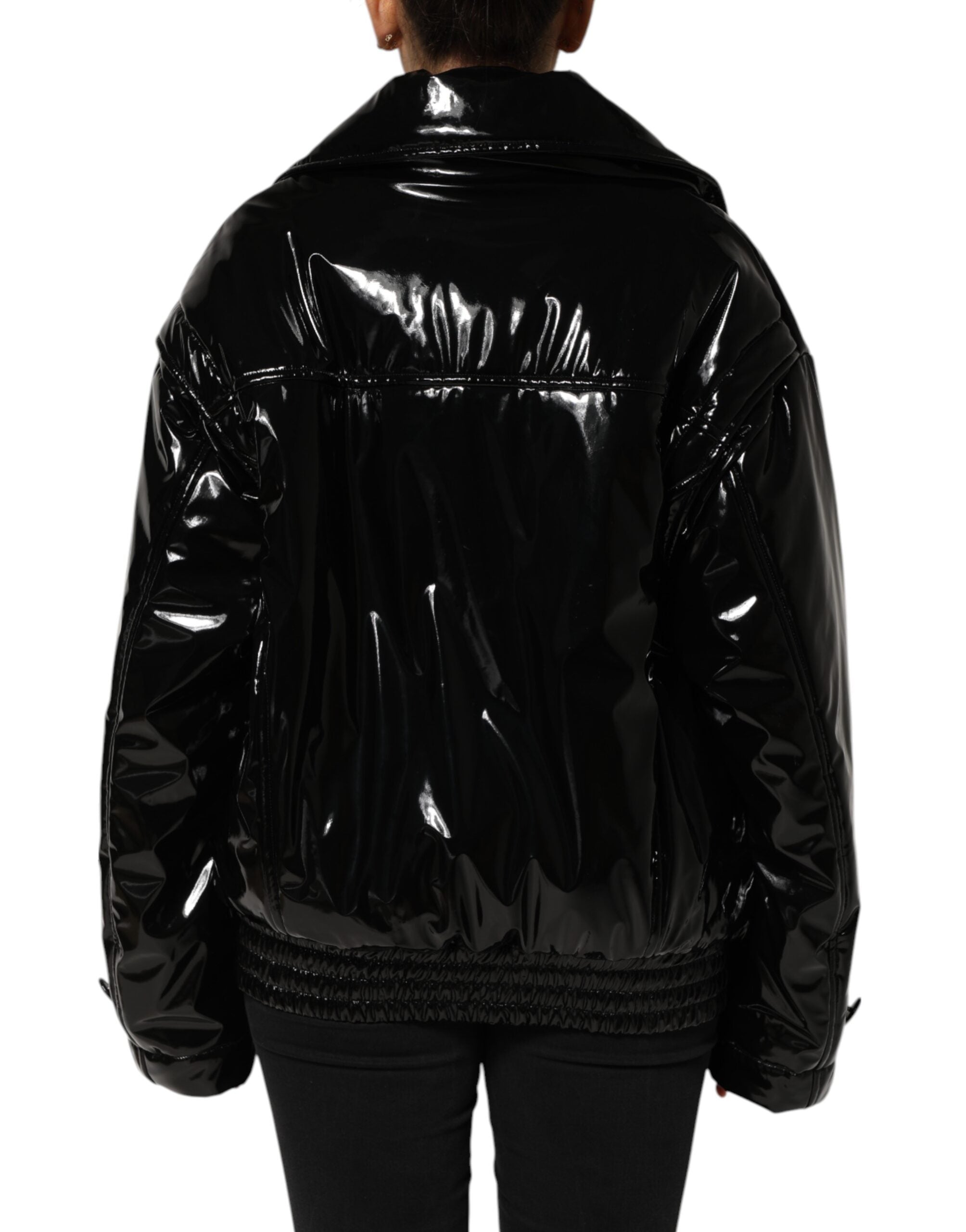 Dolce & Gabbana Polyester Black Quilted Puffer Coat Women's Jacket